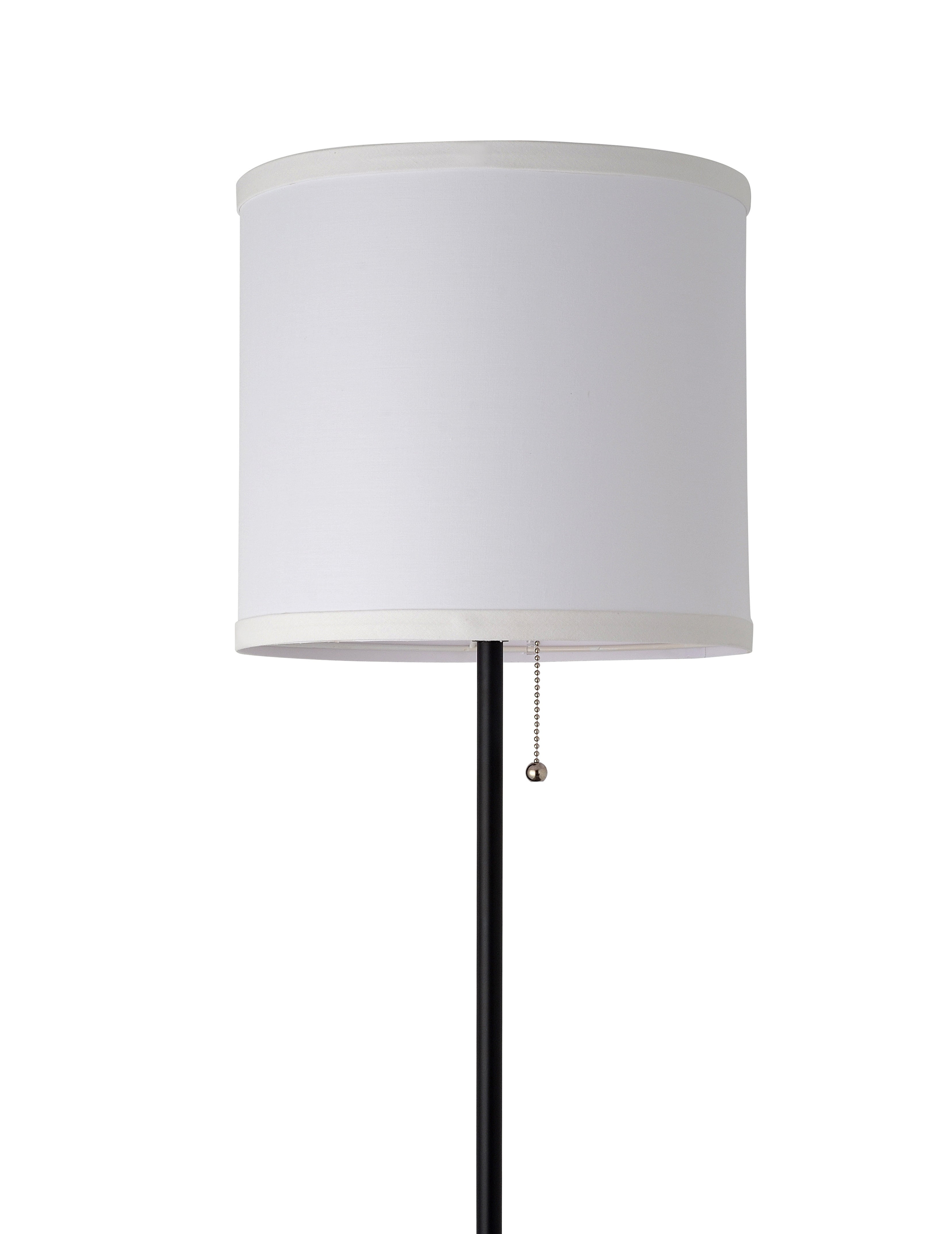Mainstays Classic Shaded Floor Lamp with White Fabric Shade (Black, 56.5 in) 9s9qs