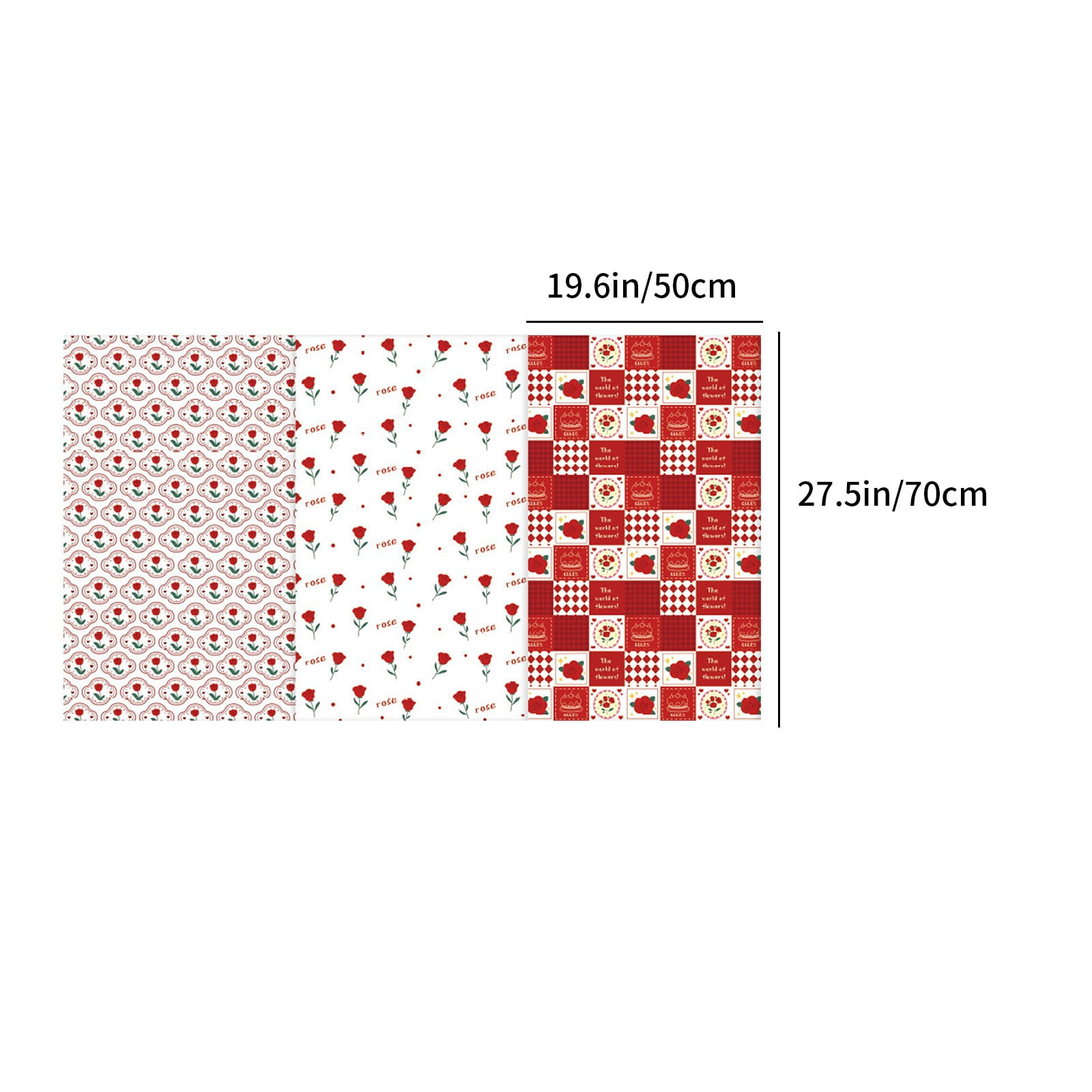 YUNAFFT Valentine's Day Decorative Scrapbook Paper Pack (Red Pink Heart, 6 Sheets, 27.5 in x 19.6 in) mifva