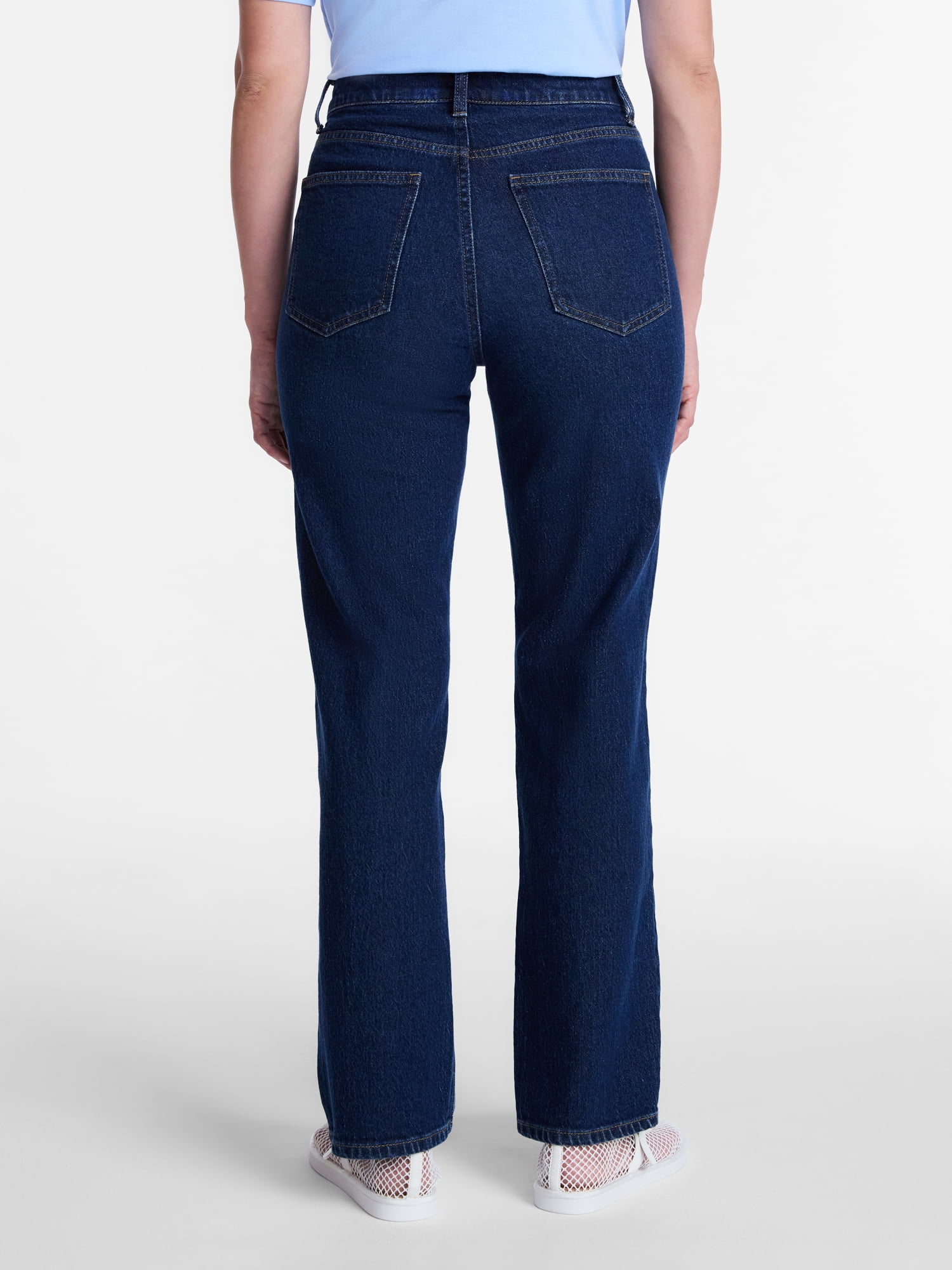 Time and Tru Women's High Rise Straight Leg Jeans (Classic Blue, Size 4) i8884
