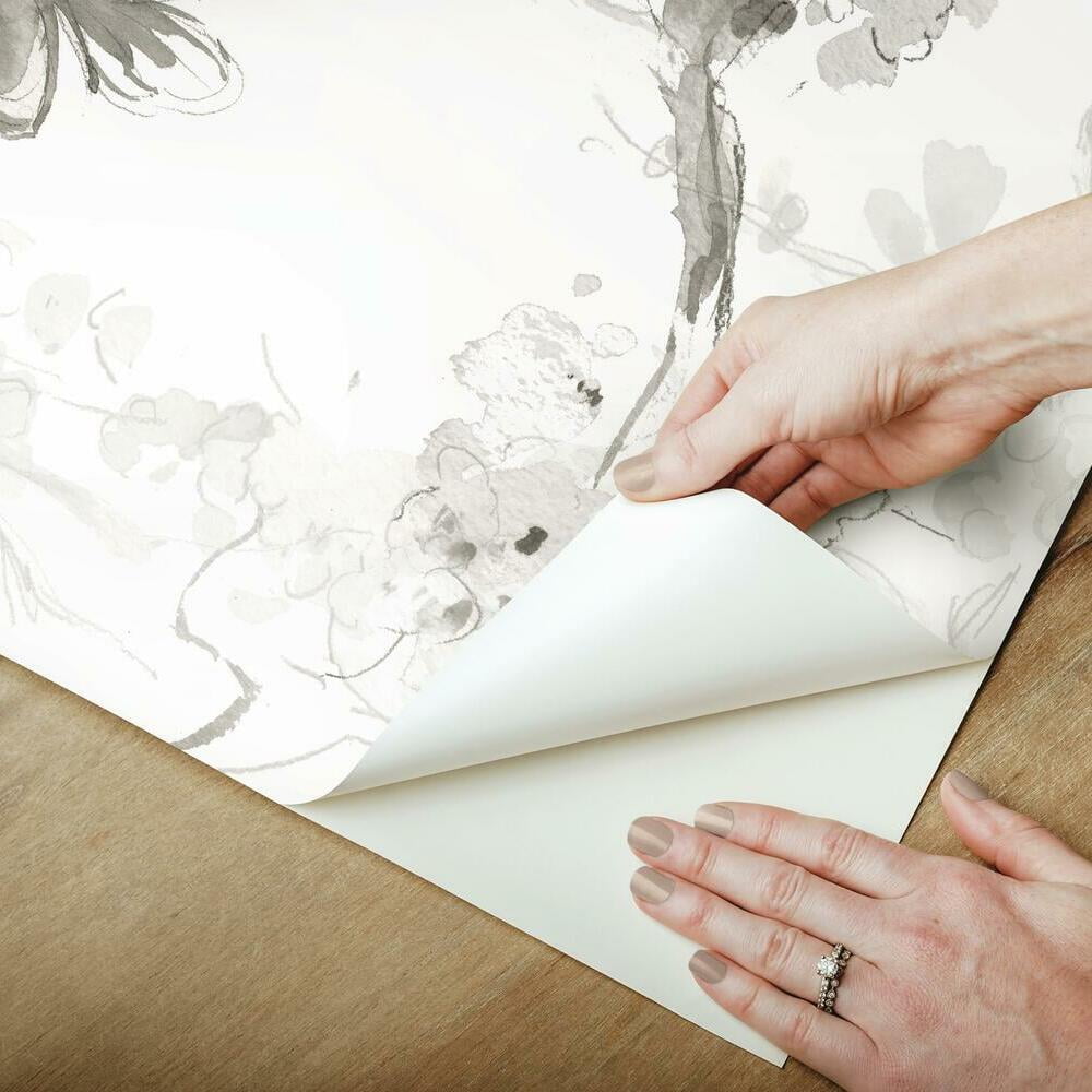 RoomMates Spring Cherry Blossoms Peel and Stick Wallpaper (Blue, 18 in x 18.86 ft) hohn8
