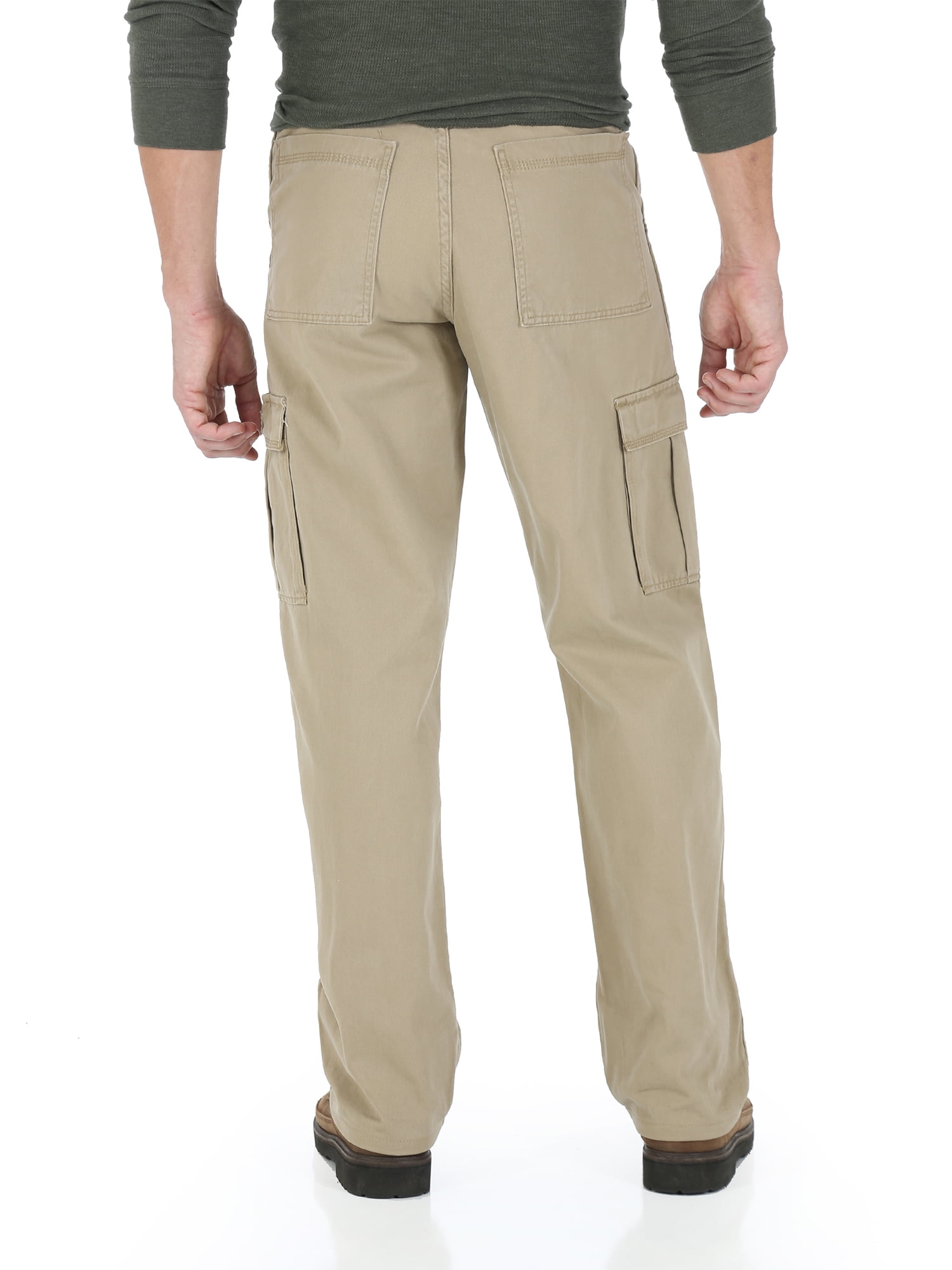 Wrangler Men's Legacy Cargo Pant Relaxed Fit Durable Cotton Utility Trousers (Beige, 34x32) hj5fp