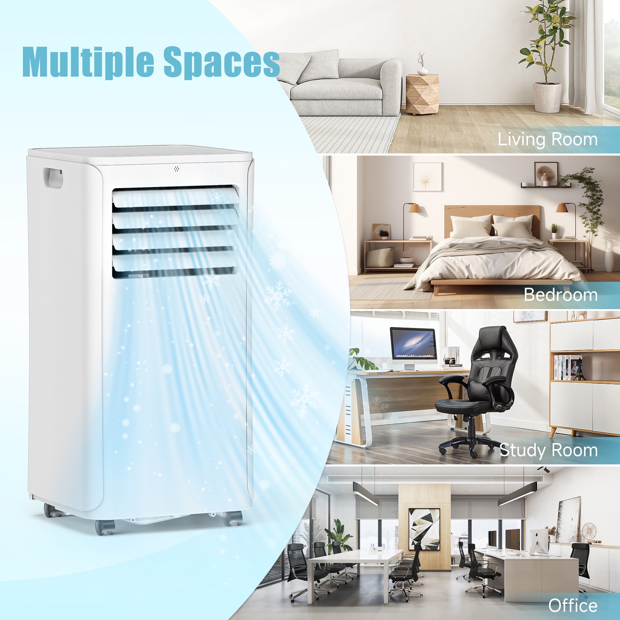 Tolsprint 12000 BTU Portable Air Conditioner 4-in-1 Cooling Unit with Remote Control and LED Display (450 sq. ft. Coverage) cwjs9