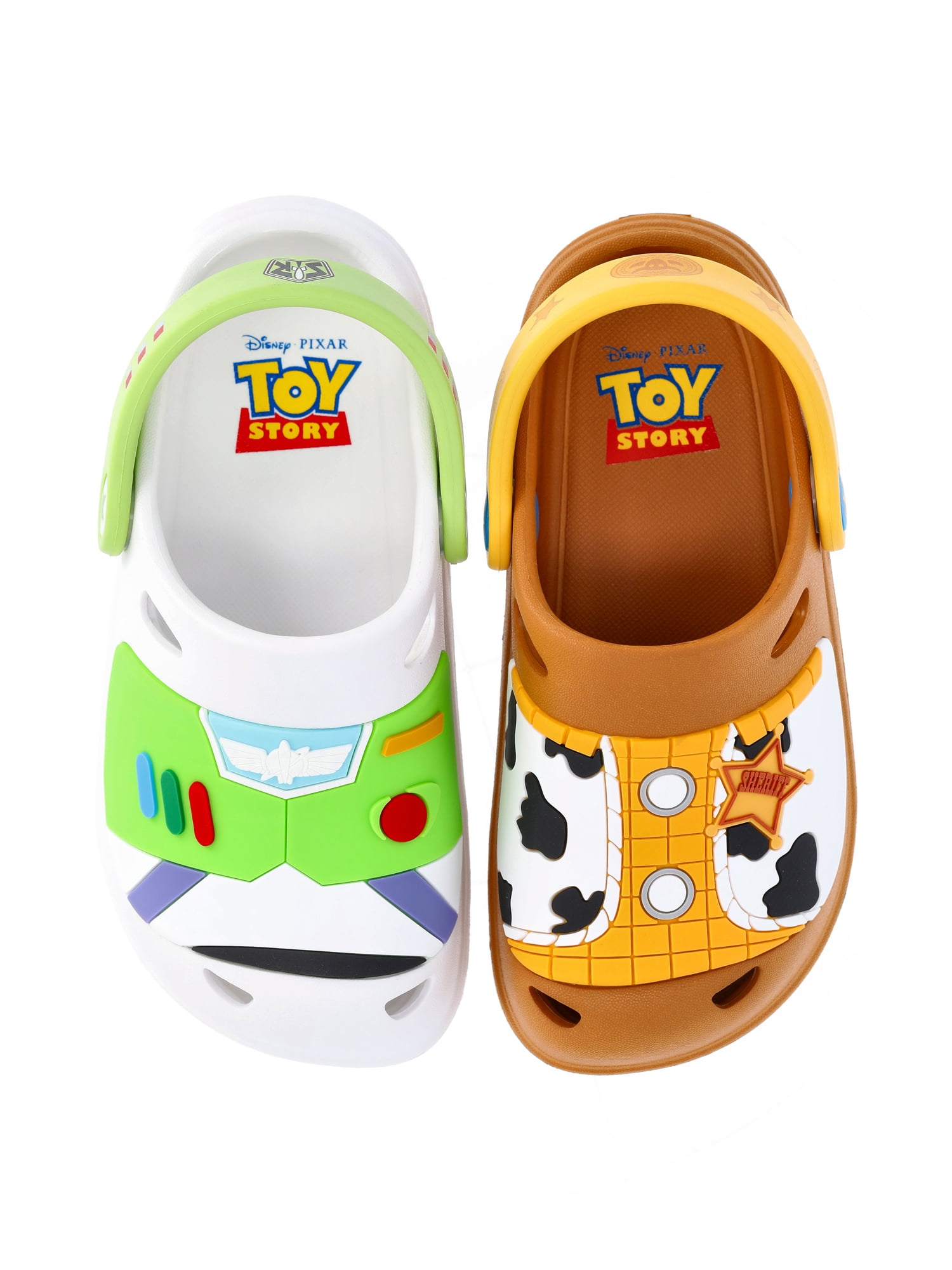 Disney Pixar Toy Story Toddler Boys Woody and Buzz Lightyear Clog Sandals (Multi-Color, 8 Toddler) p8nui