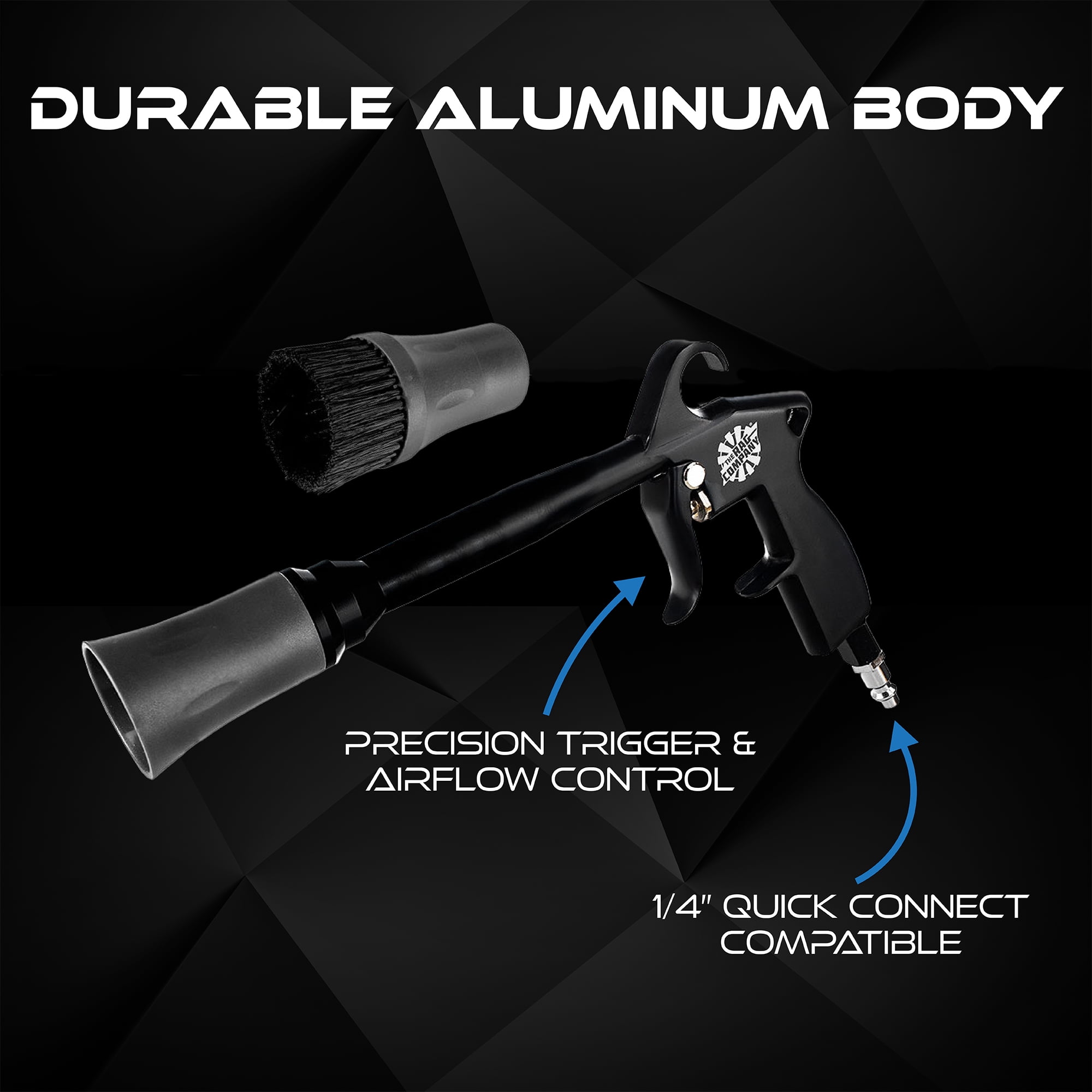 The Rag Company Ultra Air Blaster V2 Professional Automotive Cleaning Tool (Black, 4 cfm) 3unmf