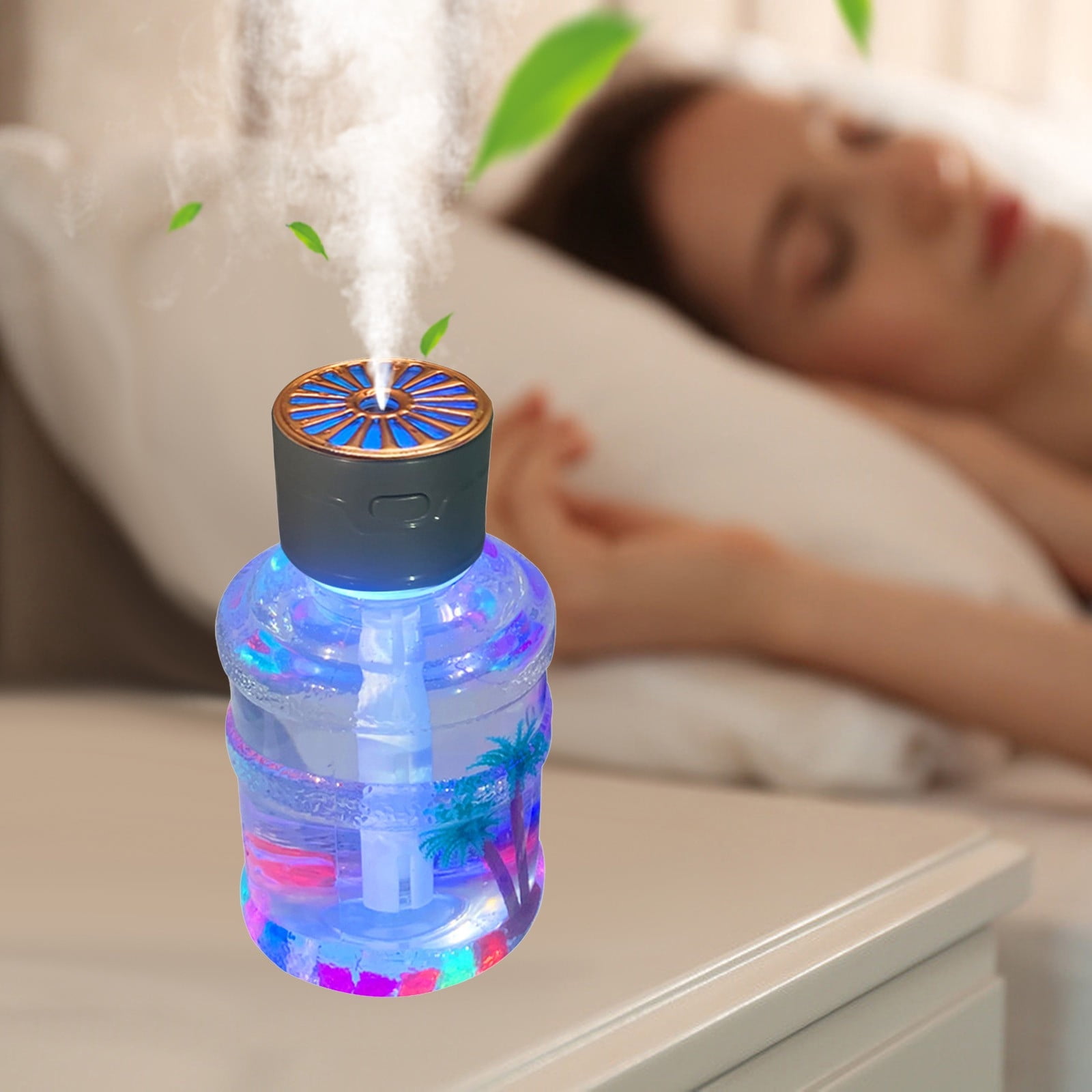 Generic Ultrasonic Cool Mist Humidifier Quiet Aroma Diffuser with Night Light (Gray, 16.91 fl oz) oo8zp