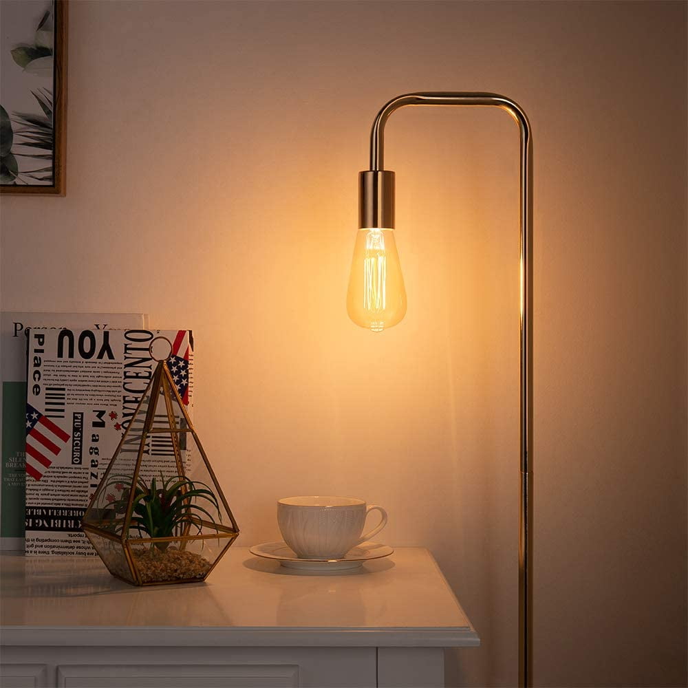 Haitral Industrial Floor Lamp with Marble Base, Modern Standing Light for Living Room (Gold, 64.1 in) ralje