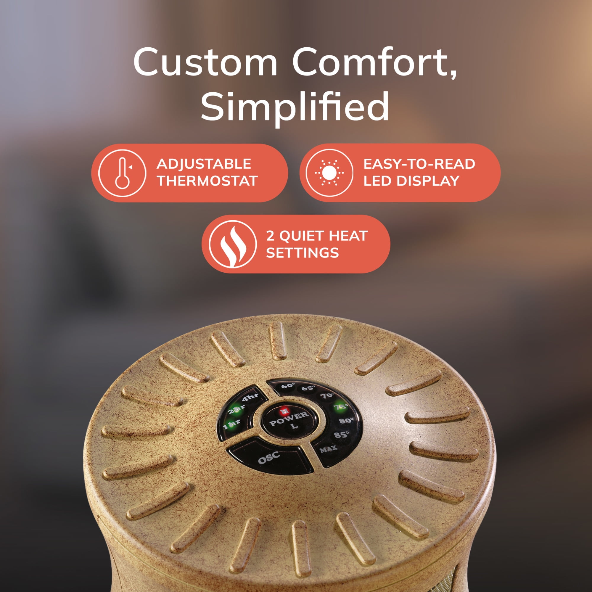 Lasko 16 in 1500W Designer Series Oscillating Ceramic Space Heater with Timer (Beige, 16 in) i9eyr