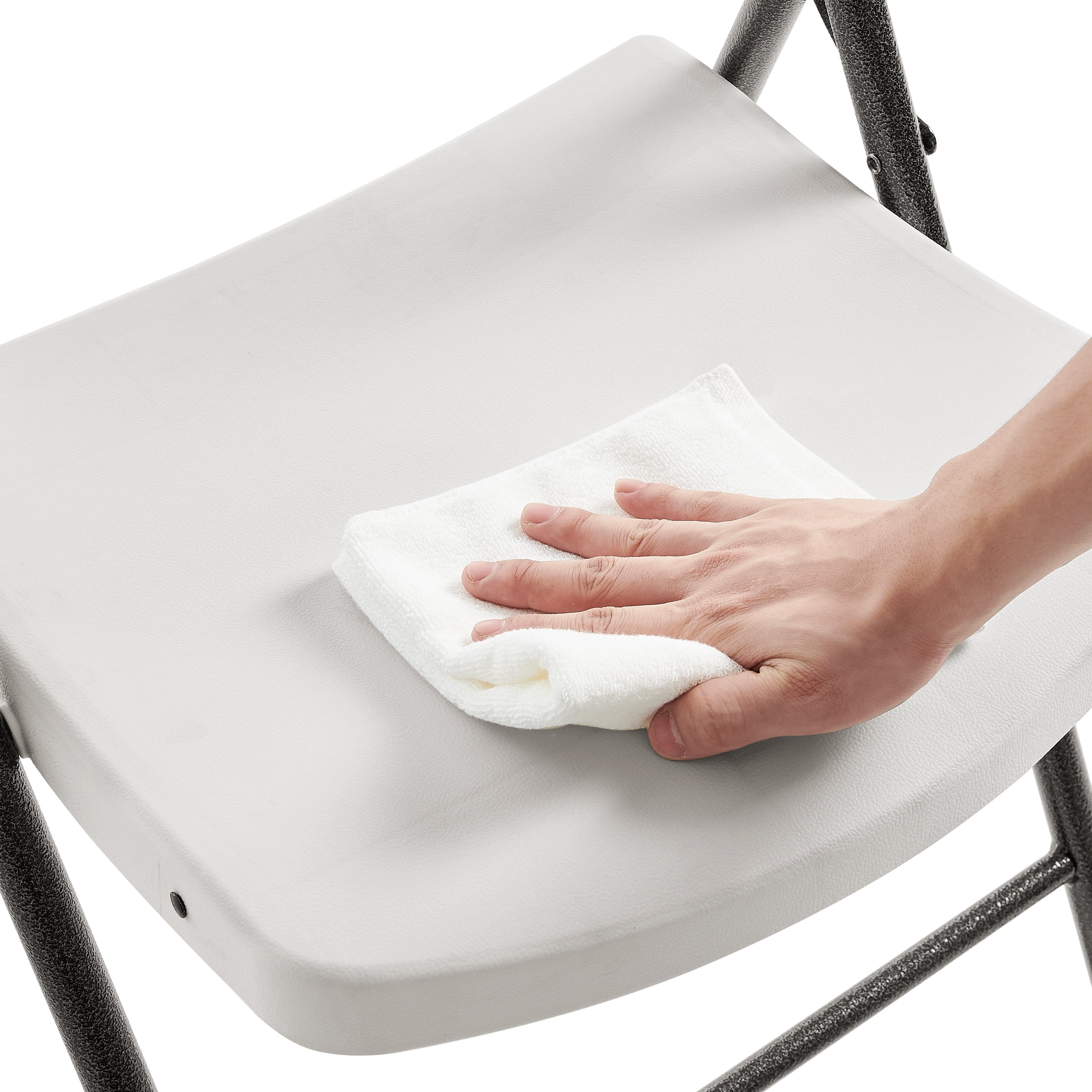 Mainstays Premium Heavy Duty Resin Folding Chair (White, 6-Pack) ohqr8