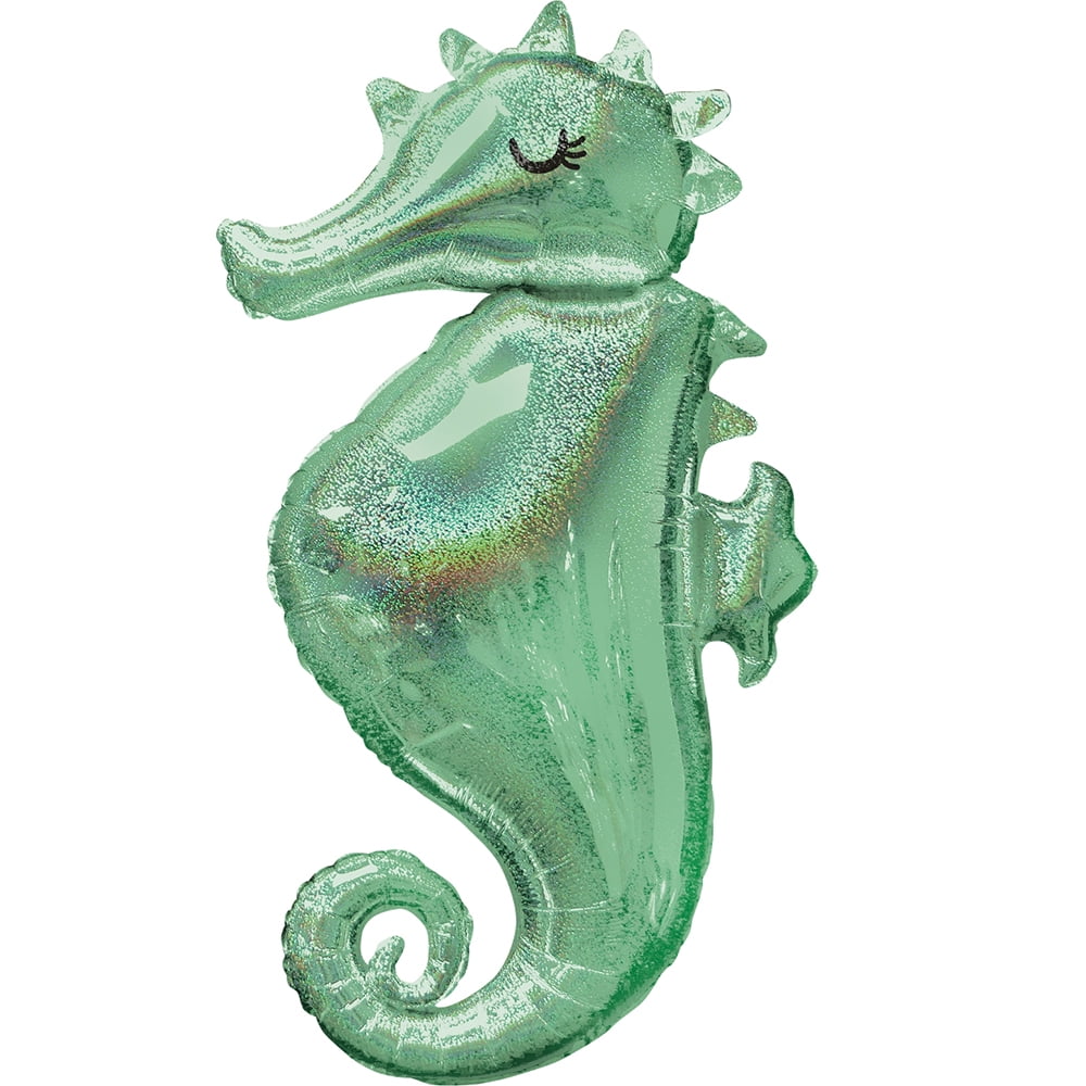 Anagram Mermaid Wishes Seahorse Foil Balloon (Holographic, 35 in) srb3i