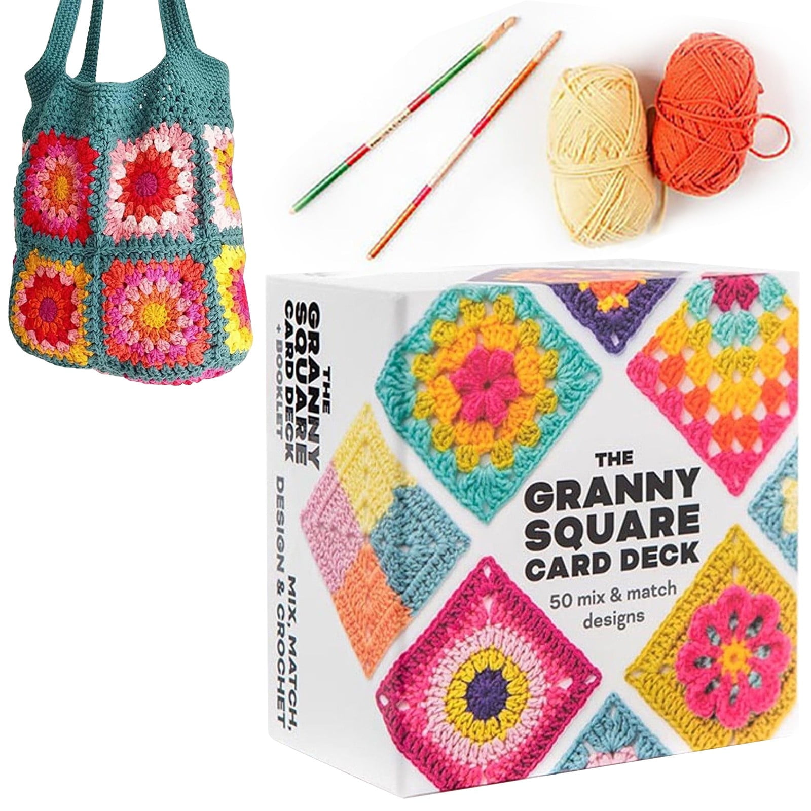 Betiyuaoe Granny Square Crochet Pattern Card Kit (50 Designs, Mix and Match Guide) 0ny0t