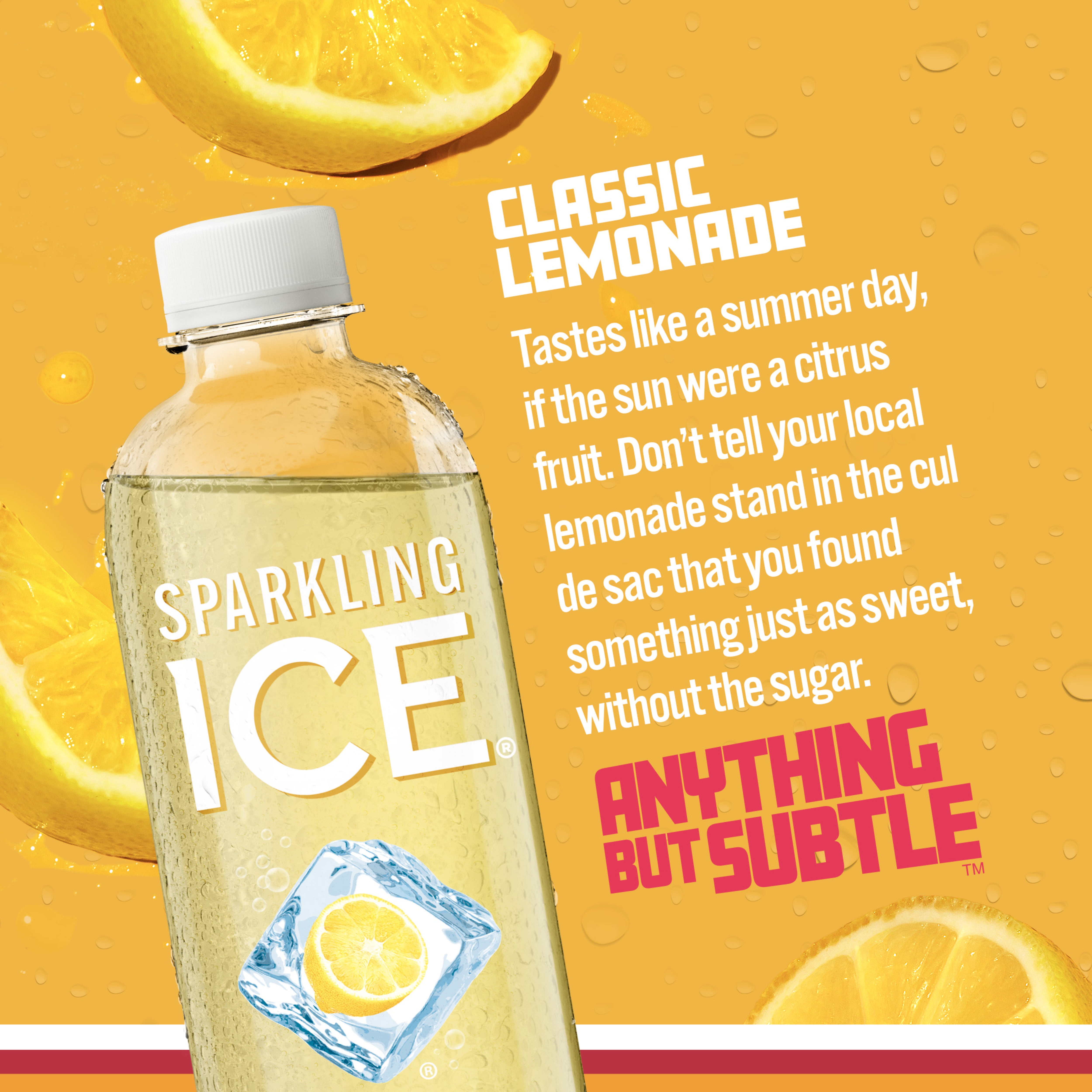 Sparkling Ice Naturally Flavored Sparkling Water, Classic Lemonade (17 fl oz) yw25z