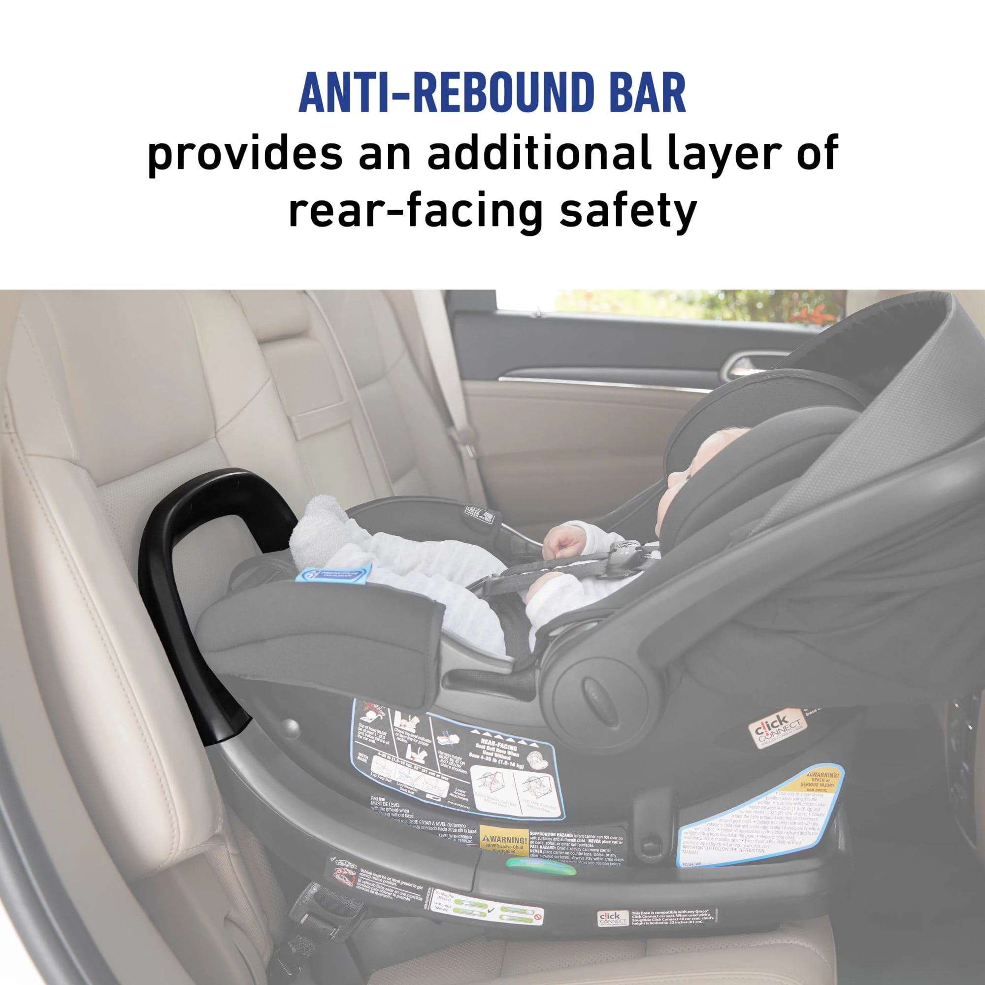 Graco SnugRide SnugFit Infant Car Seat Base with Anti-Rebound Bar (Black, 1 Count) efzwt
