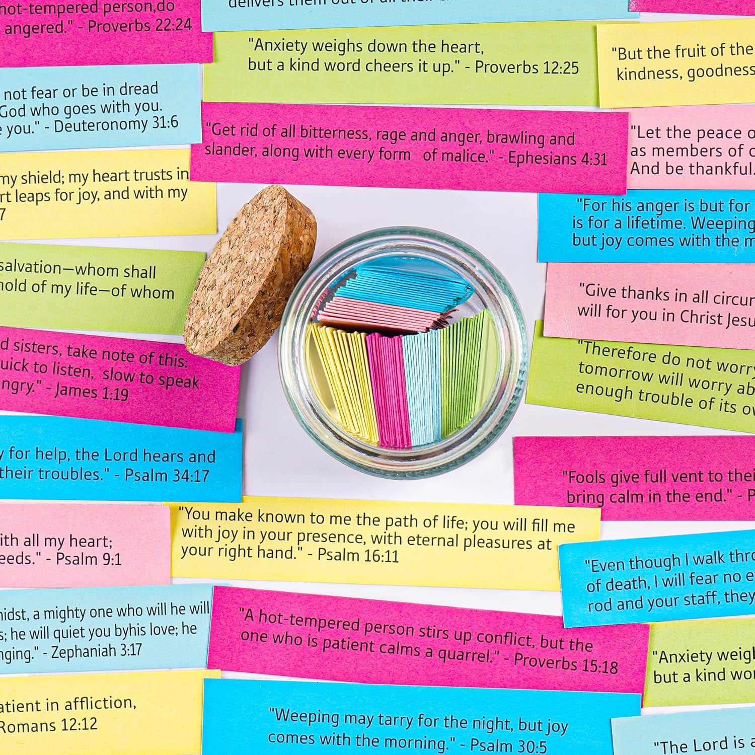 Ayieyill Bible Verse Jar with 96 Color-Coded Scripture Cards (Glass Jar, 1 Pack) 7rl2k