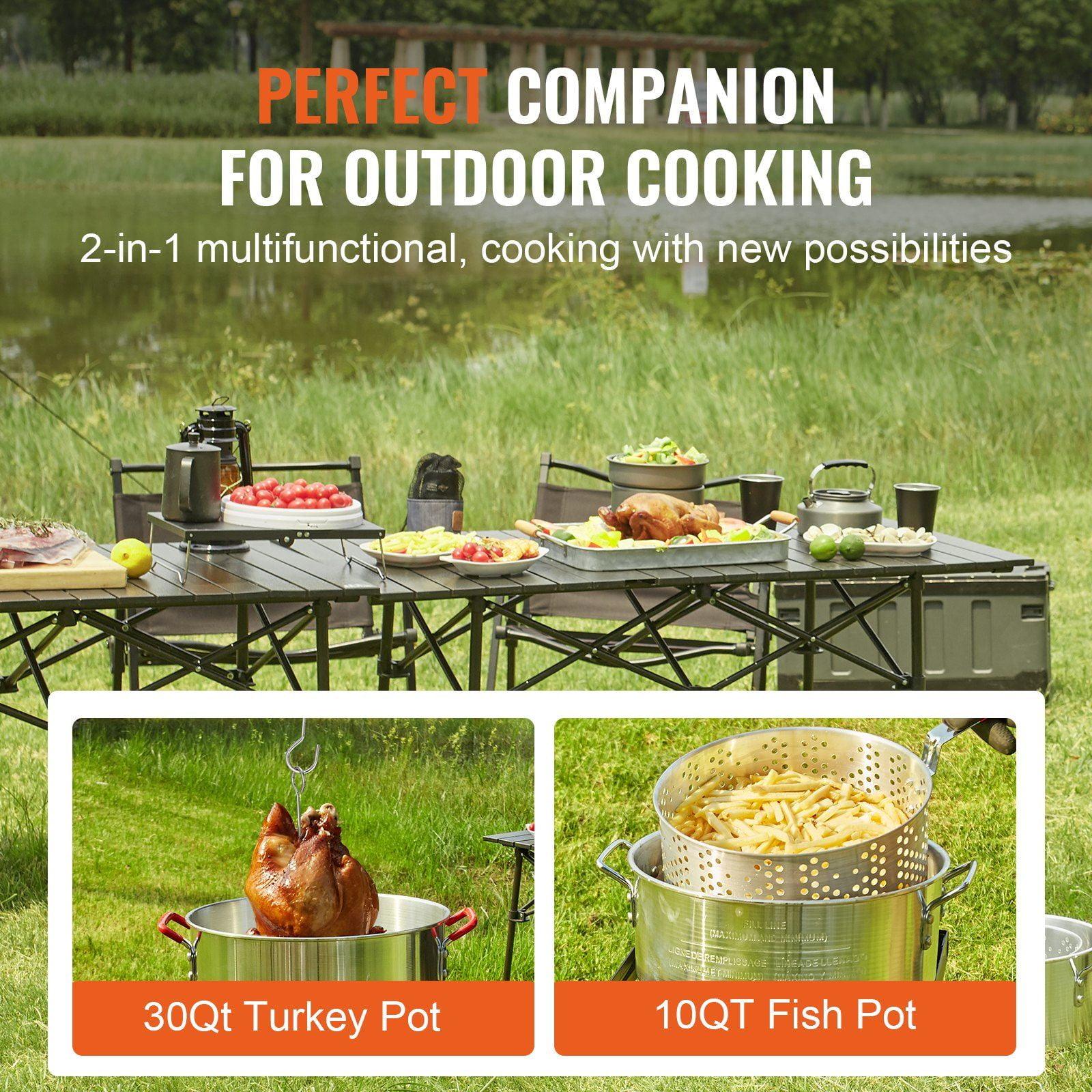 Masterbuilt 30QT Aluminum Turkey Deep Fryer Kit with High-Pressure Burner (30 qt, Silver) r0yli