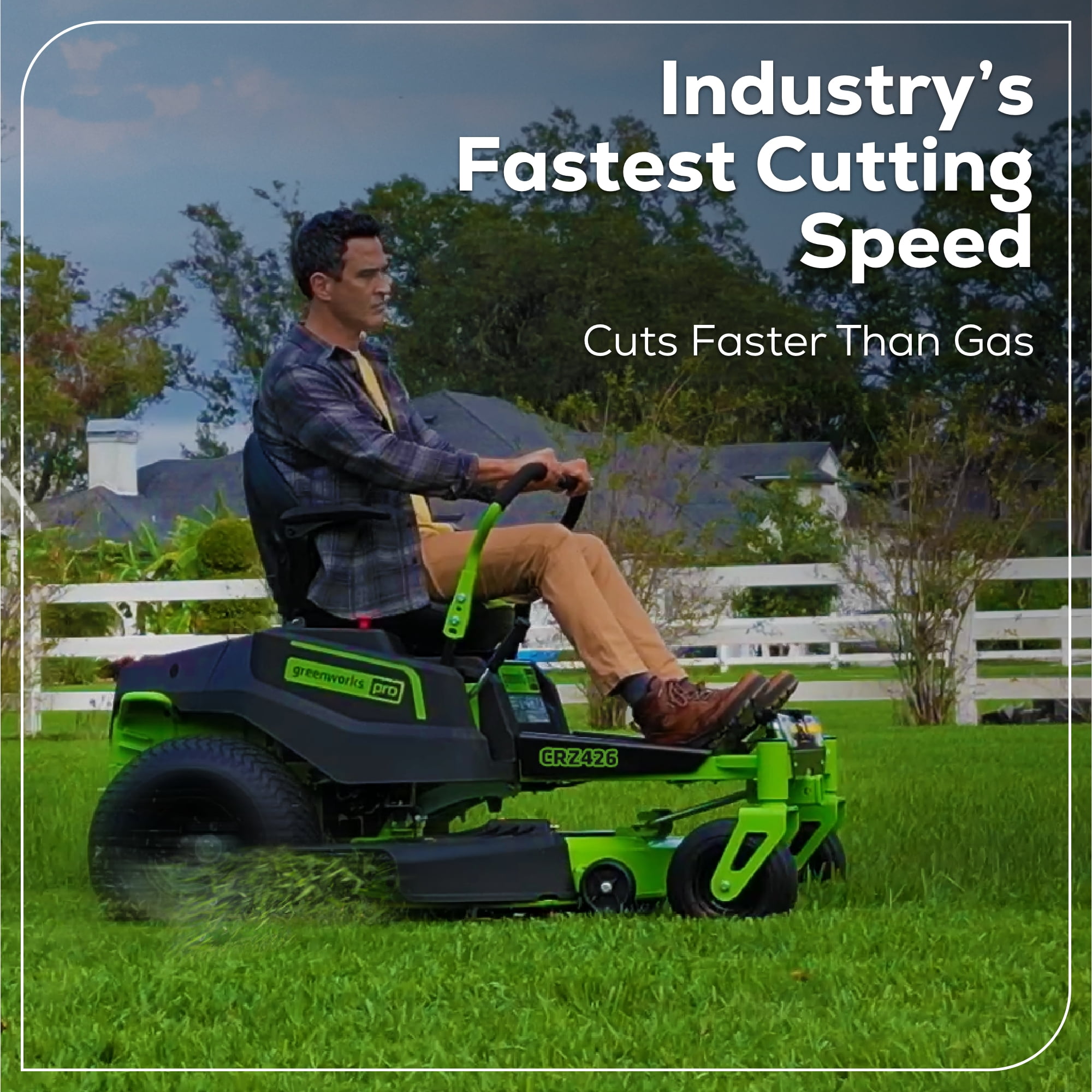 Greenworks 60V 42 in. Cordless Crossover-Z Zero Turn Riding Lawn Mower (6 Batteries, 1 Charger) v0zhx
