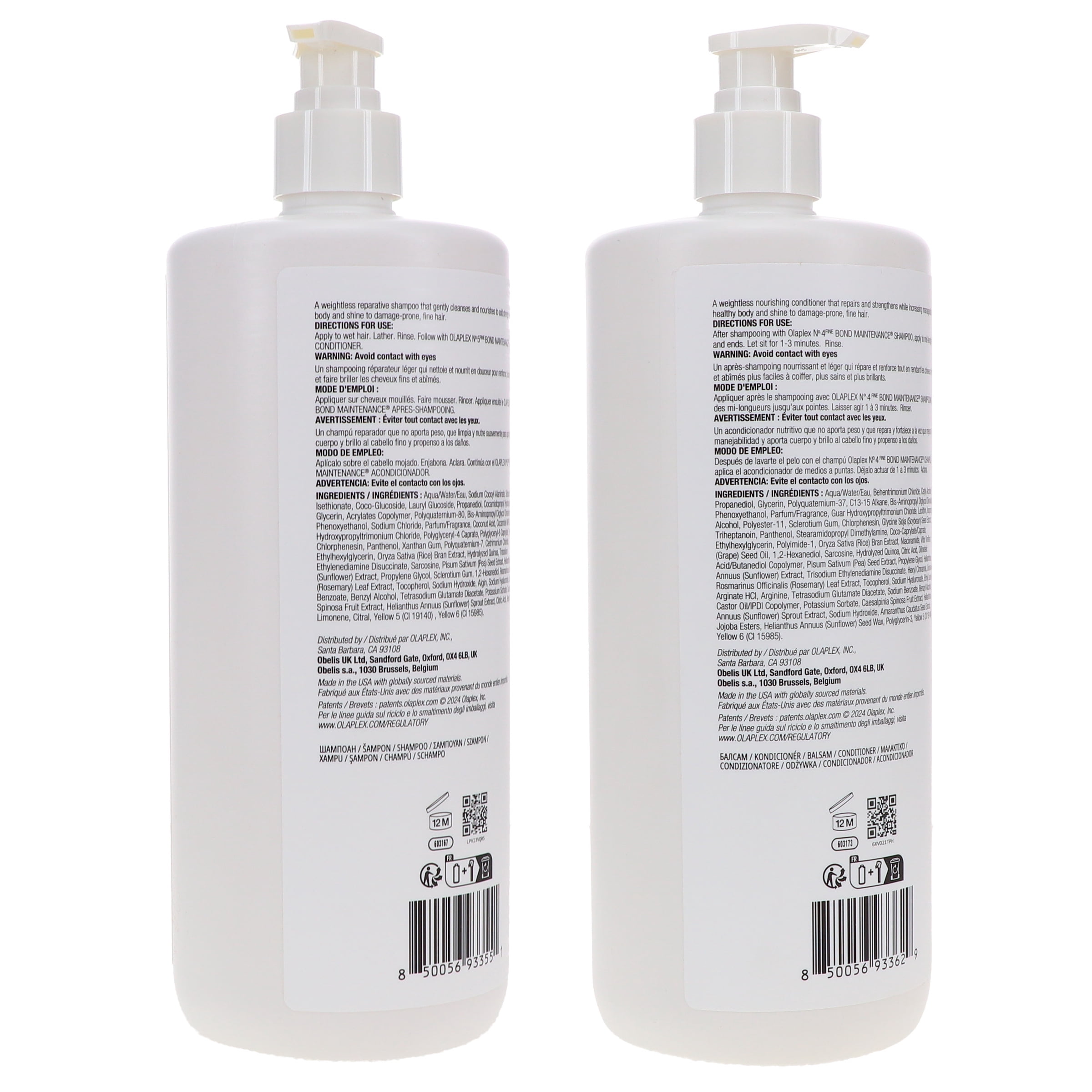 Olaplex No.4 Bond Maintenance Shampoo and No.5 Bond Maintenance Conditioner Professional Repair Set (33.8 fl oz) 8tplg