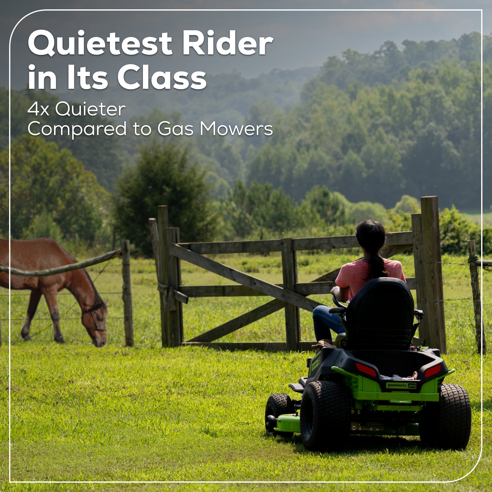Greenworks 60V 42-in Cordless Electric Riding Lawn Mower with (6) 8.0Ah Batteries and (3) Dual Port Turbo Chargers sksom