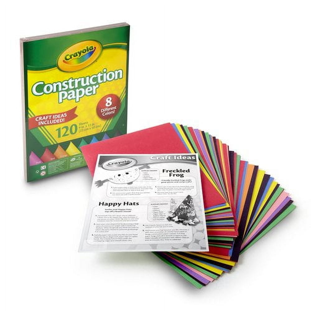 Crayola Construction Paper Set for Arts and Crafts, Durable Multi-Color Sheets (10 Colors, 120 Sheets, 9 in x 12 in) nntfo