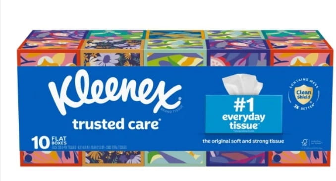 Kleenex Trusted Care Facial Tissue (2-Ply, 2300 Total Tissues, 10-Pack) 7xj9x