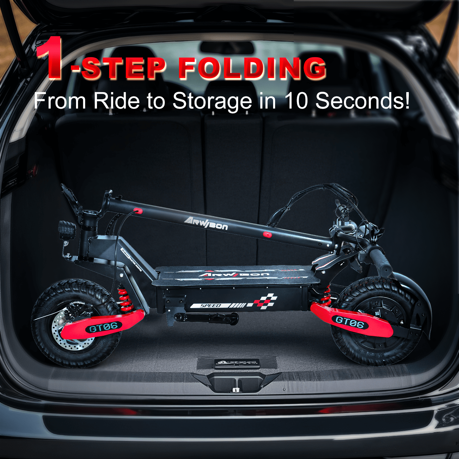 EOEOTWO Electric Scooter for Adults, 1200W Motor, 30 MPH, 40-Mile Range, Foldable All-Terrain Commuter (Red, 330 lb Capacity) v6ns4