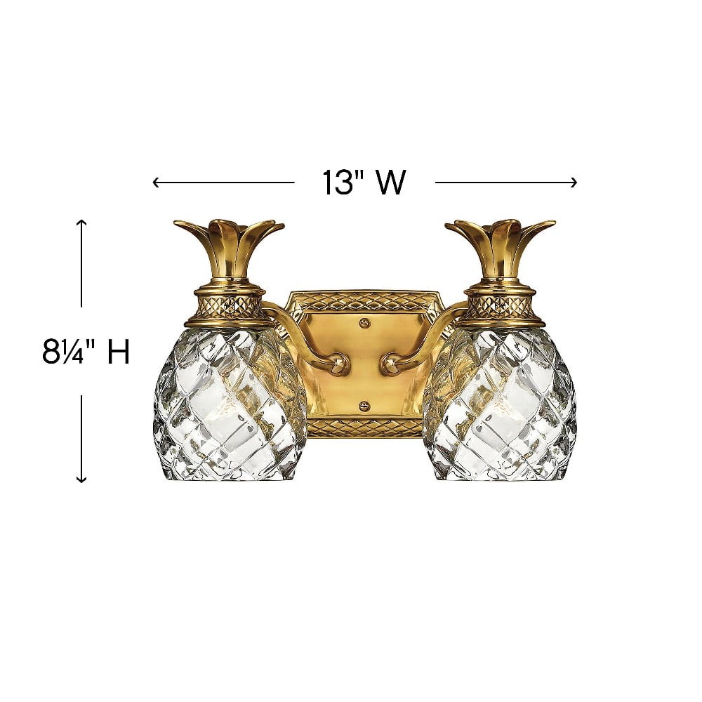 Bailey Street 2-Light Bathroom Vanity Fixture Traditional Glam Wall Sconce (Polished Antique Nickel, 13 in Wide) hf4gv