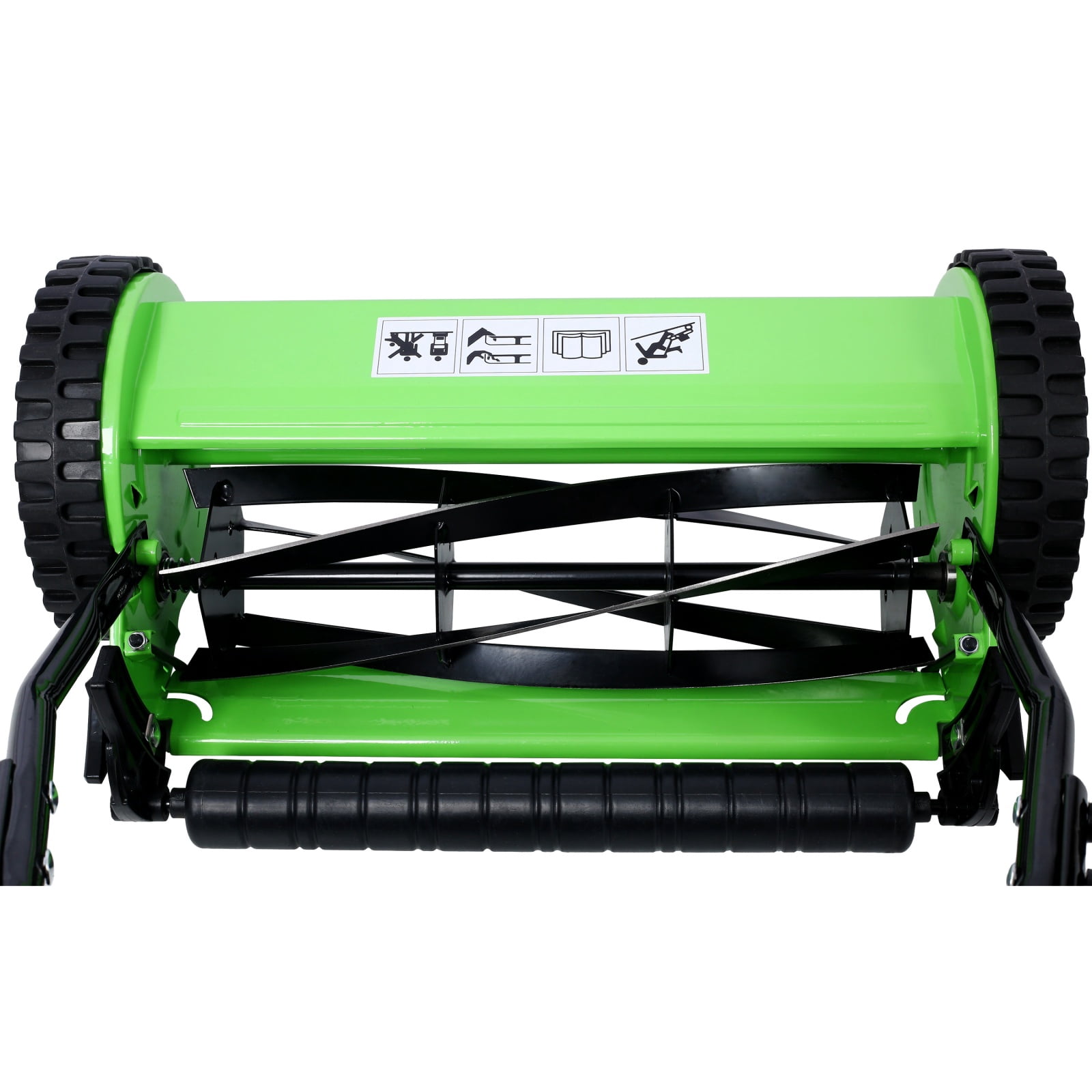 Deiokin 14-inch 5-Blade Push Reel Lawn Mower with Grass Catcher (Green, 14 in) lroo9