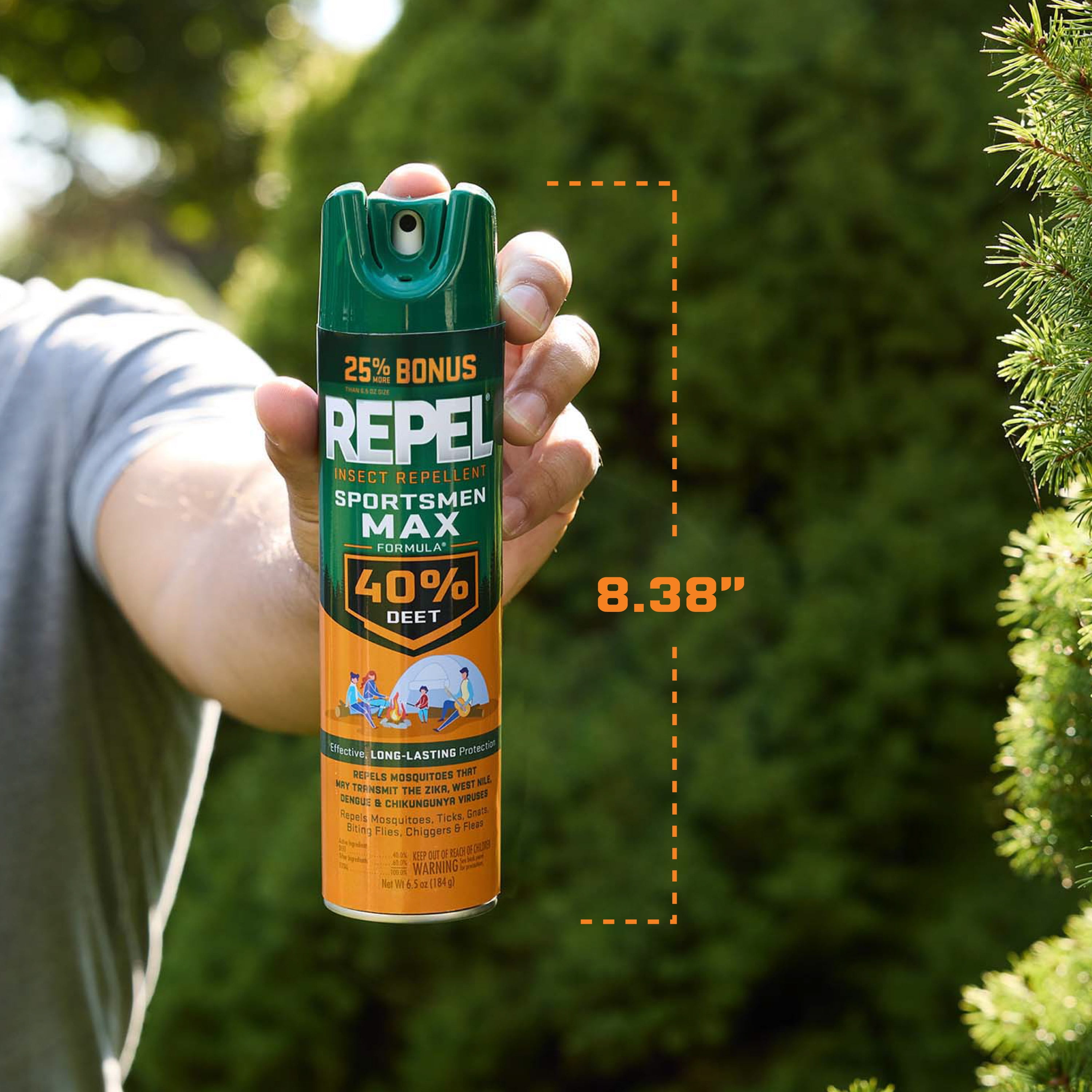 Repel Sportsmen Max Insect Repellent, Long-Lasting 40% DEET Formula for Outdoor Protection (8.125 oz) rdkp6