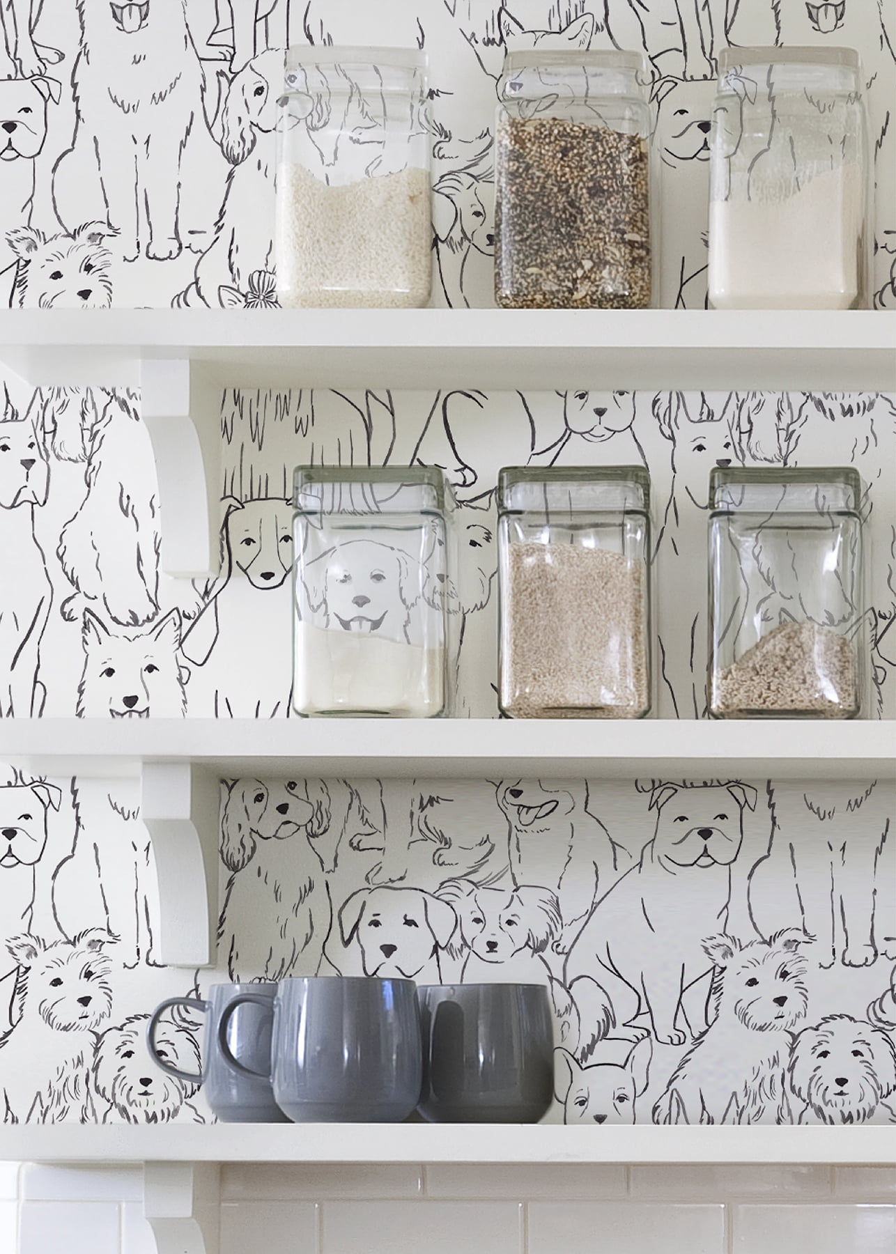 NuWallpaper Paws Peel and Stick Wallpaper, Removable Vinyl Wall Decor (Black and White, 20.5-in x 216-in) f2mhv