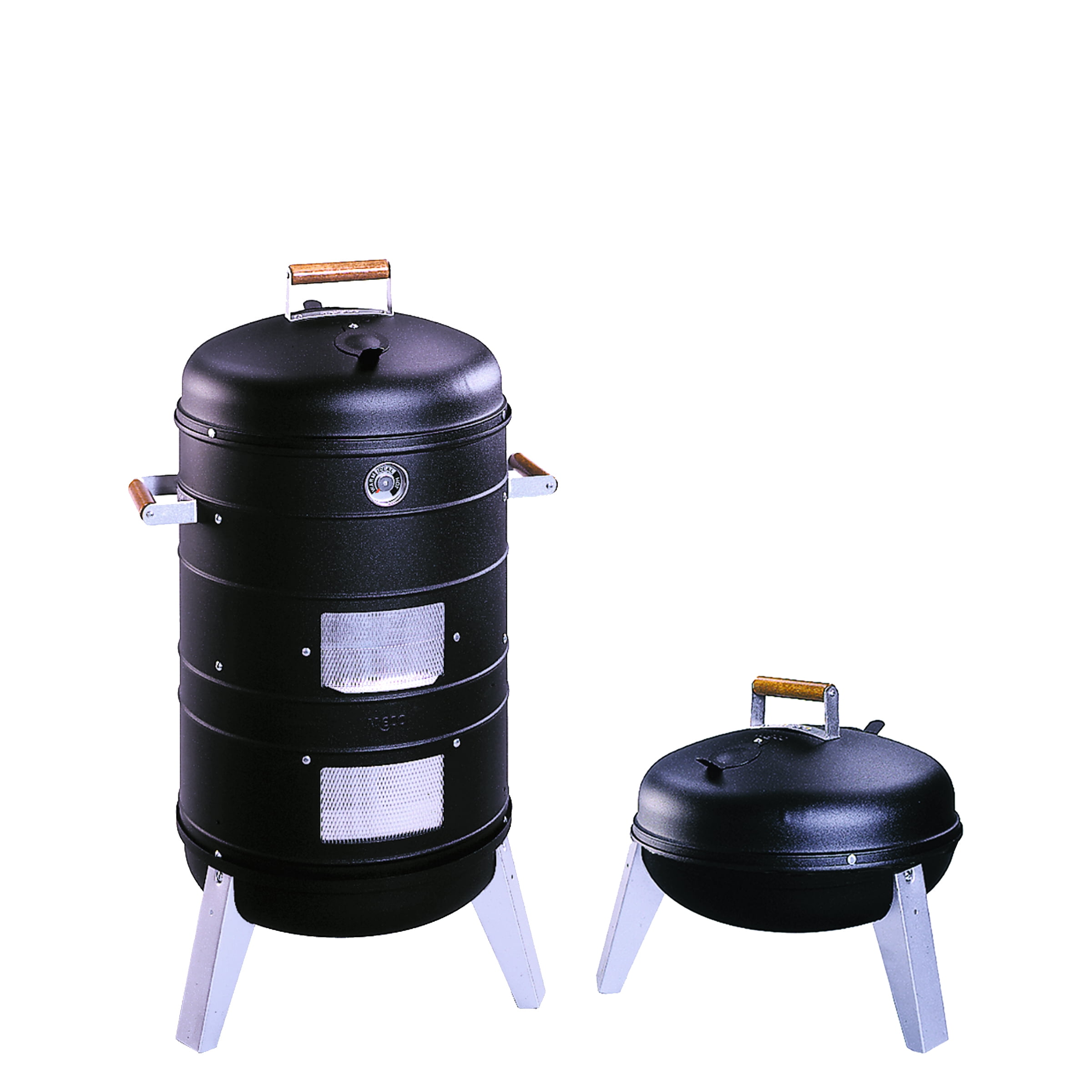 Americana Grills 2-In-1 Charcoal Water Smoker and Portable Grill (Black, 351 sq in) 0oyjt