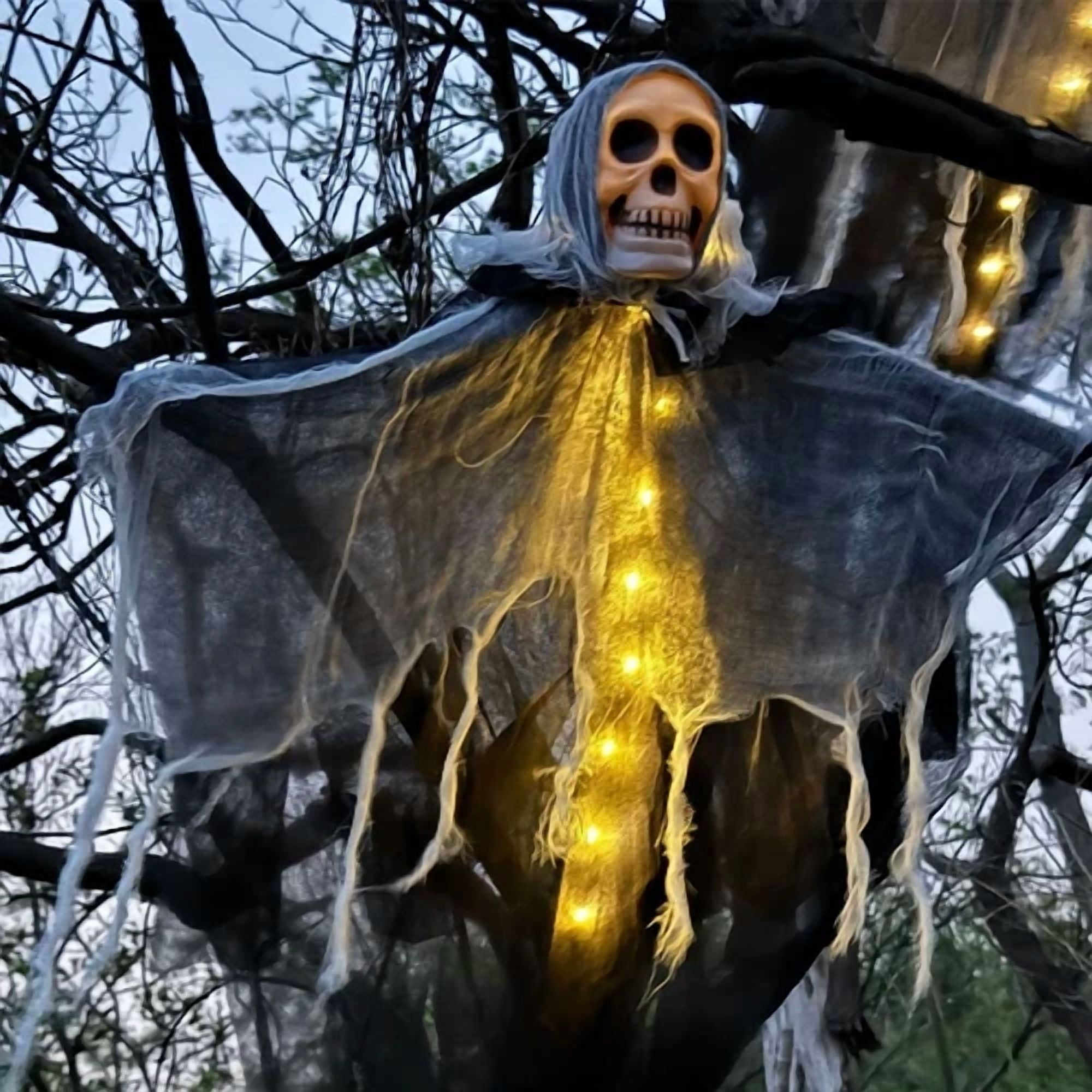 PURELY Halloween LED Light String Ghost and Skull Party Decor for Garden and Yard (10 ft) gi052