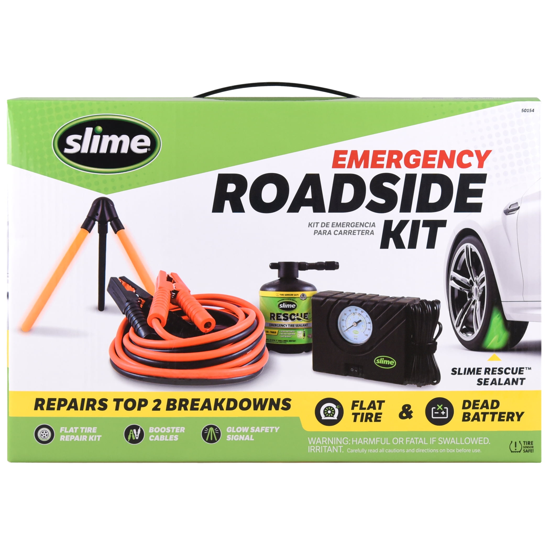 Slime Emergency Roadside Kit with Tire Inflator and Sealant (14 oz) 8kesx