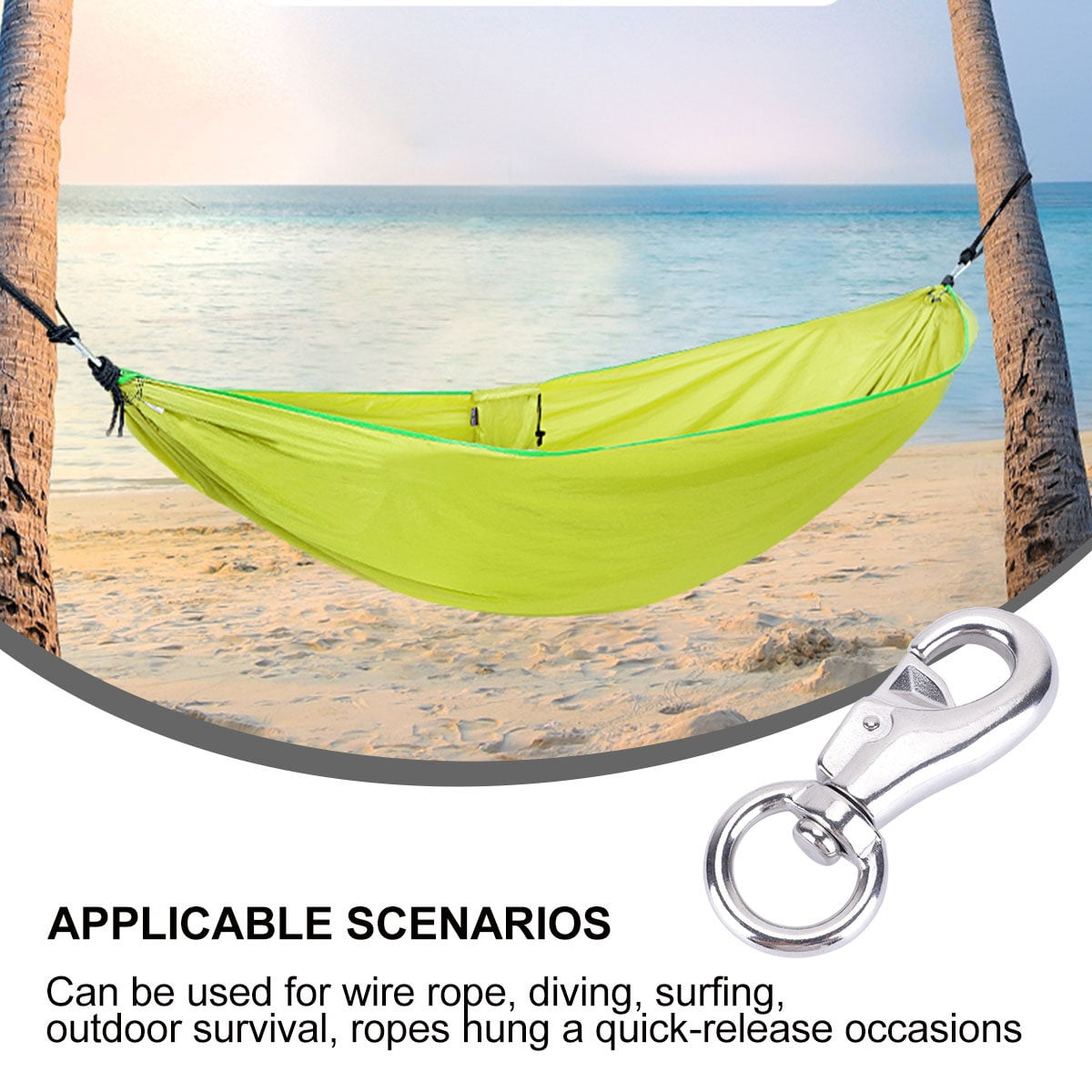 HOMOYOYO 360 Degree Swivel Hammock Hook Heavy Duty Metal Hanger for Patio Swing (Silver, 1 Pack) e16gq