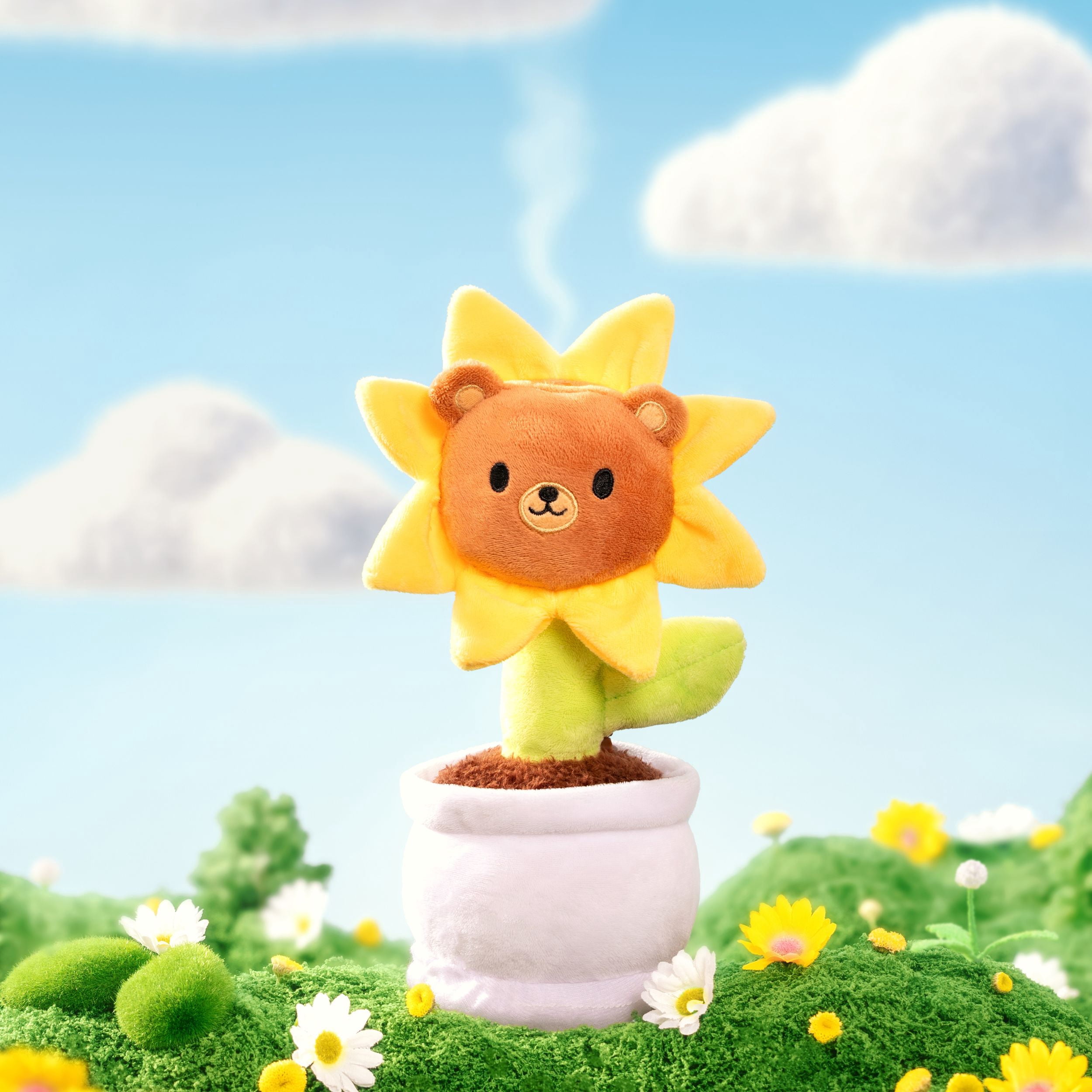 ToyMonster i love aromie Sunbud Summer Berry Scented Flower Plush Toy with Visible Magic Mist (4.5 in W x 10.6 in H x 3.9 in D) sojtu