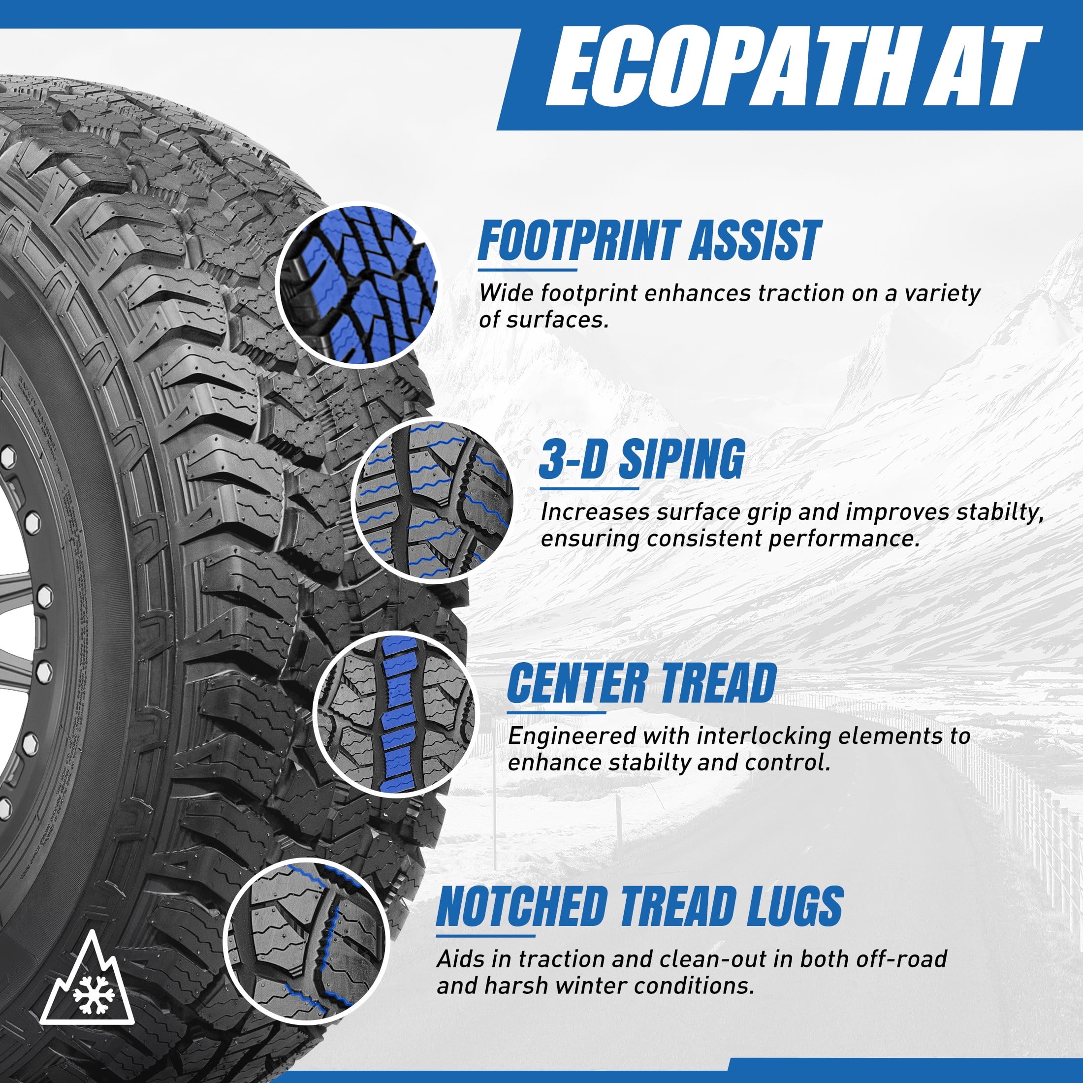 Travelstar Ecopath AT All Terrain SUV Tire (275/65R18, 116T) txopb