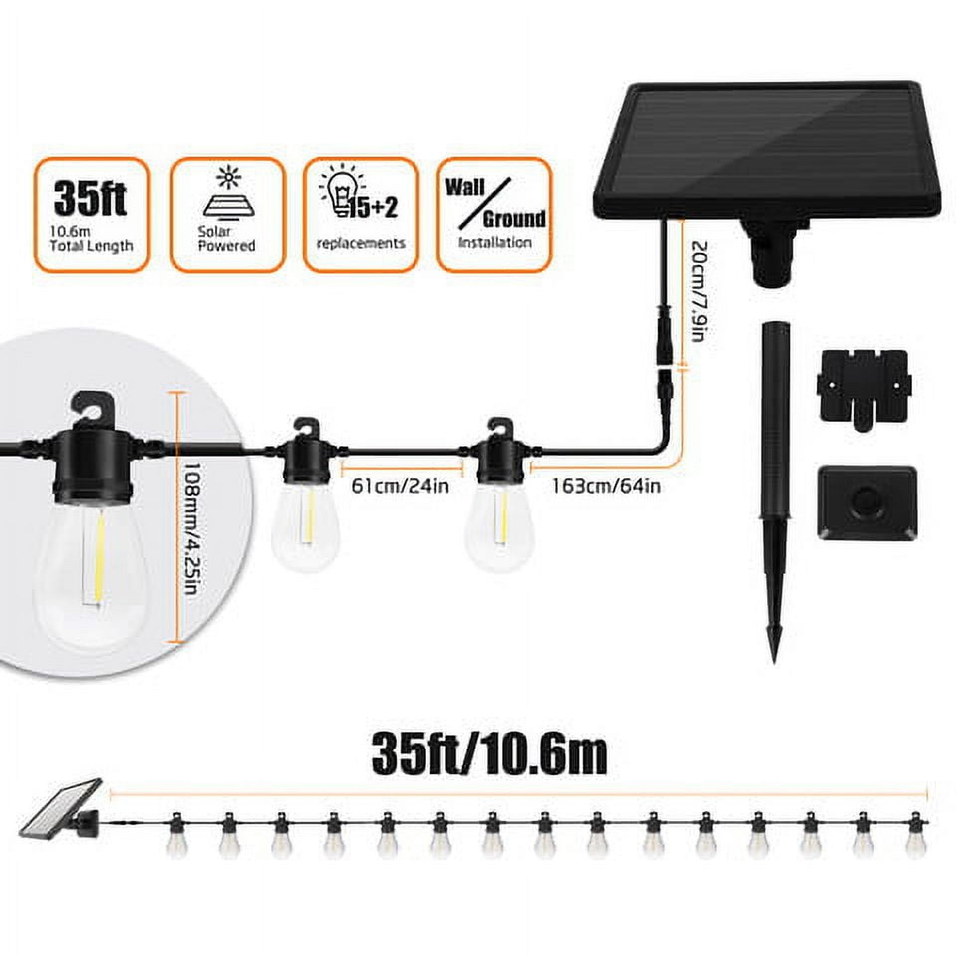 Better Homes & Gardens Solar LED String Lights, Outdoor Weatherproof Decorative Lighting (White, 34 ft) 5dzjd