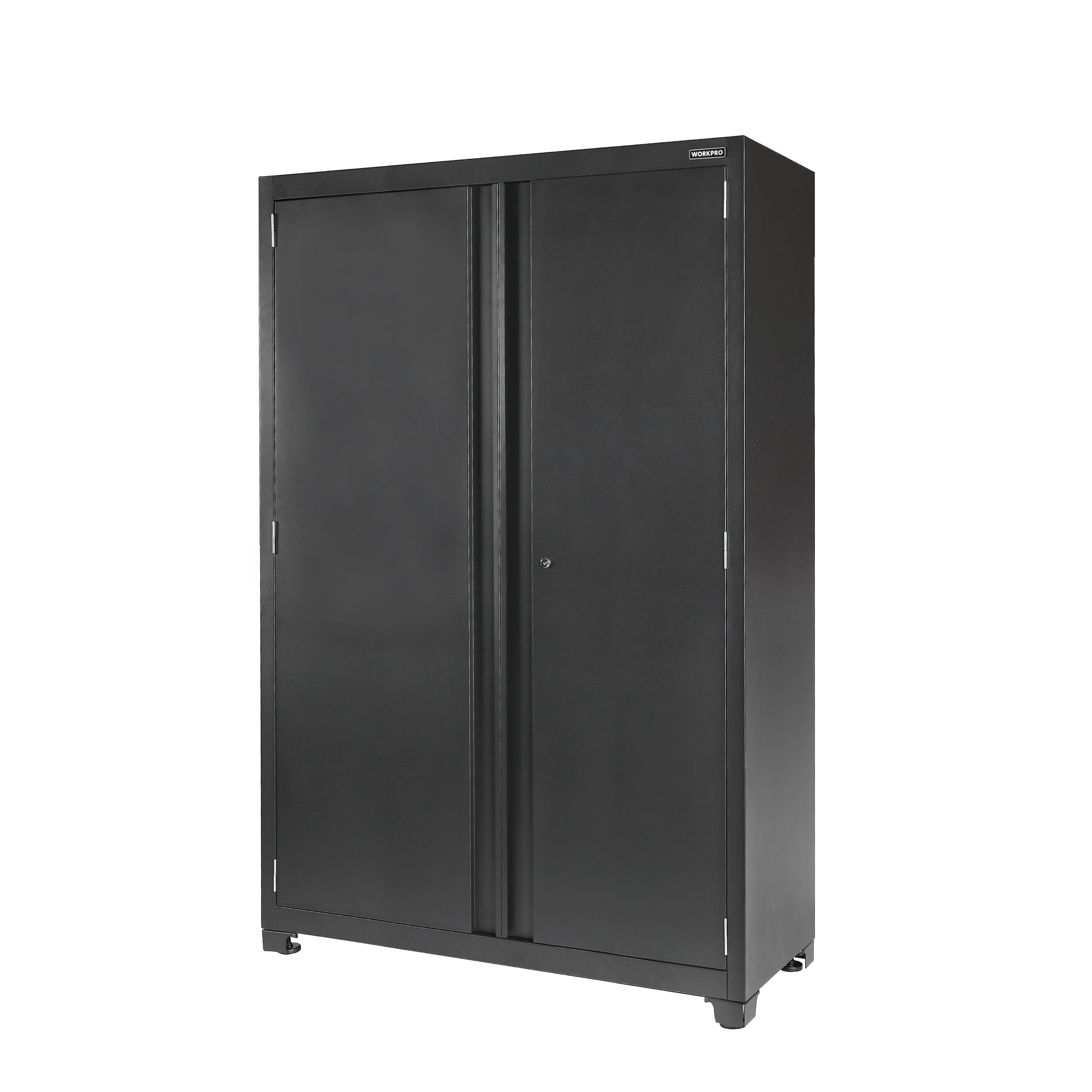 WORKPRO Heavy-Duty Garage Storage Cabinet, Adjustable Shelving Unit with Locking Doors (Black, 48 in. W x 72 in. H x 18 in. D) glwmm