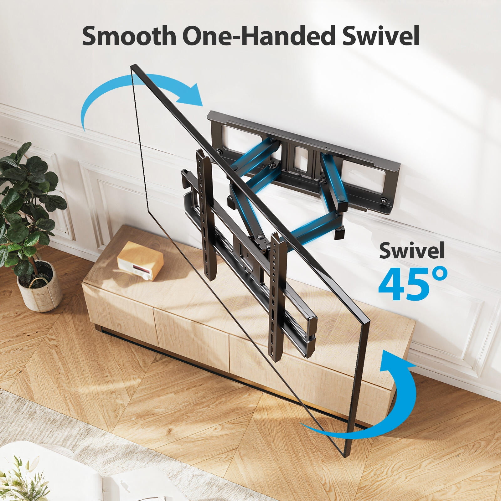 MountFTV Full Motion TV Wall Mount for 26-65 inch Screens (Heavy-Duty, 110 lb Capacity) dnqch