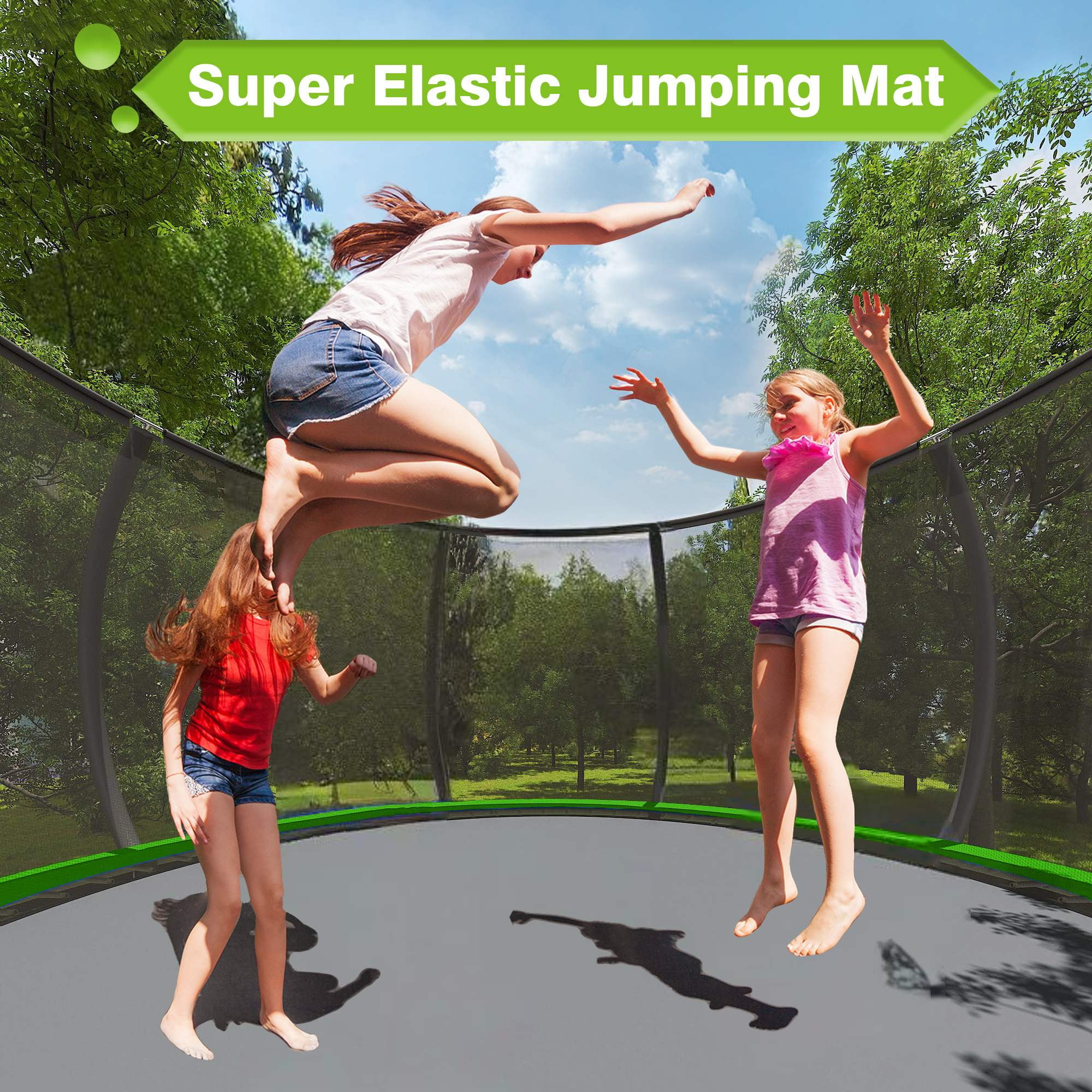 GVDV 16ft Outdoor Recreational Trampoline with Safety Net and Ladder (16ft) j16kx