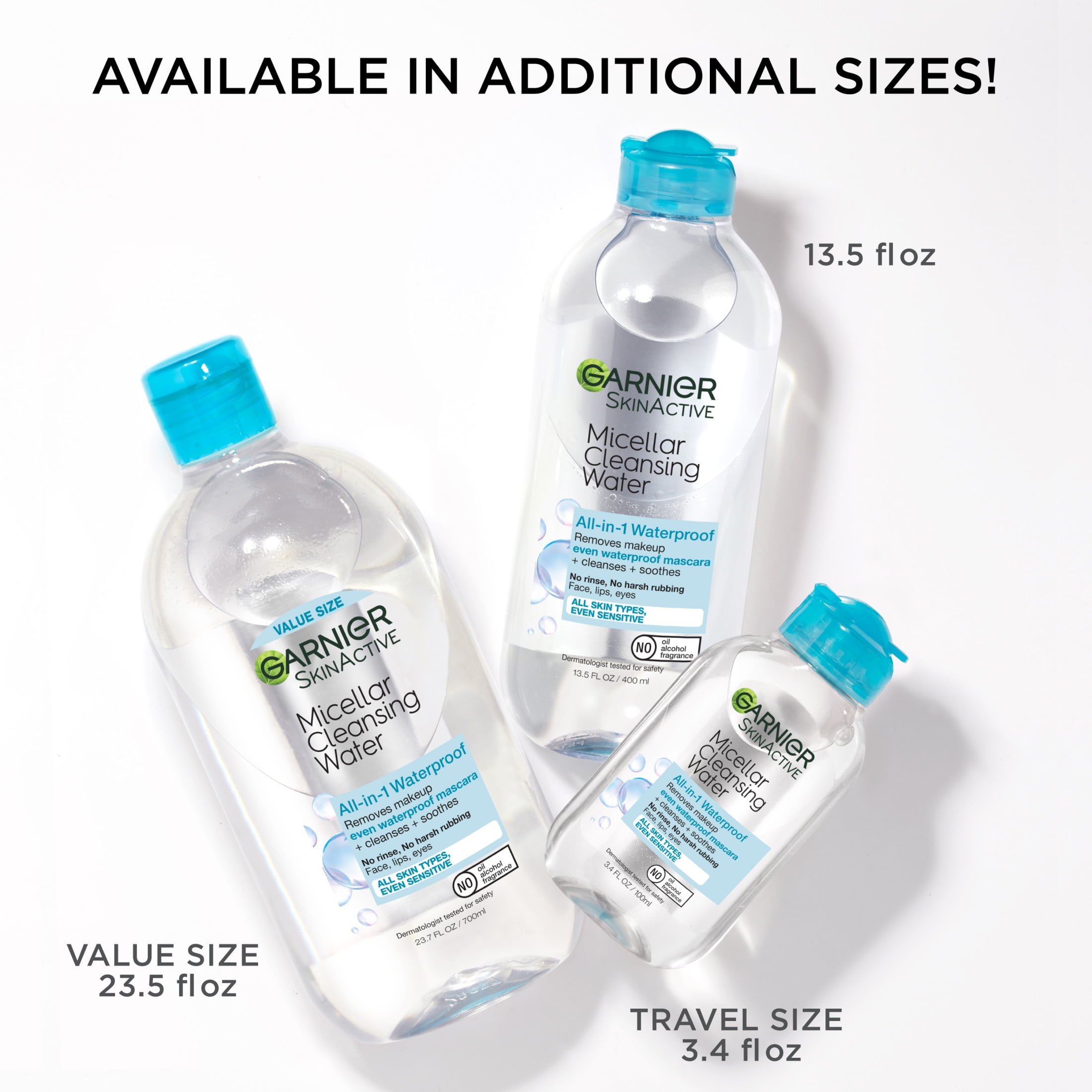Garnier SkinActive Micellar Cleansing Water All-in-1 Waterproof Makeup Remover and Face Cleanser (13.5 fl oz) nuv3c