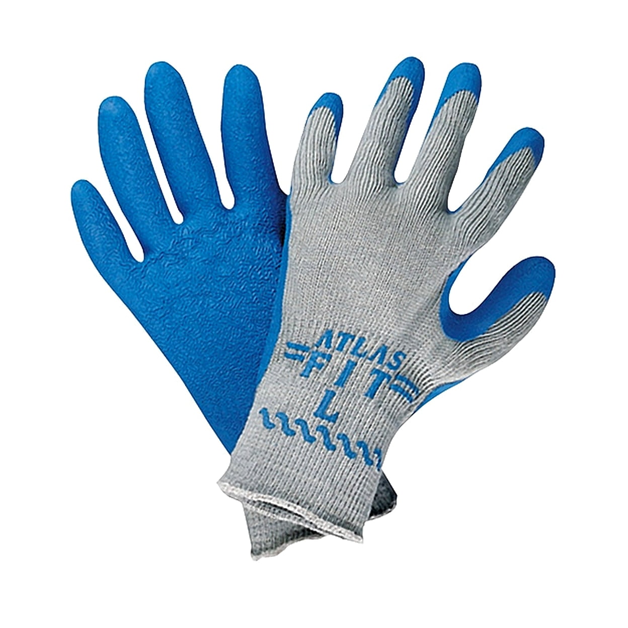 Showa Atlas Fit General Purpose Gloves, Durable Rubber Coated Work Gloves (Blue/Gray, Large, 2 Pair) rz2ei