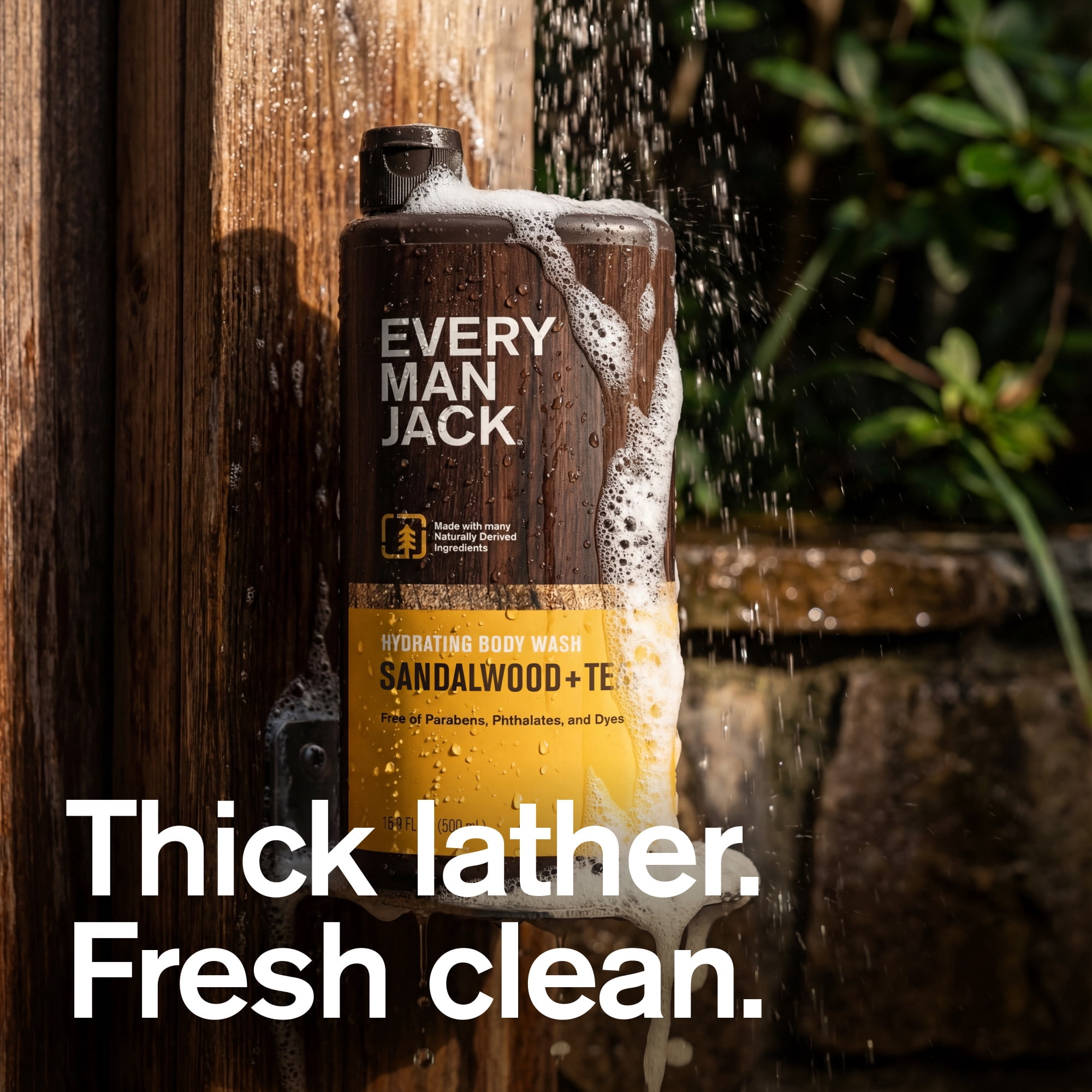 Every Man Jack Sandalwood Teak Hydrating Body Wash for Men, Deep Cleaning and Moisturizing Formula (16.9 fl oz) mvlco