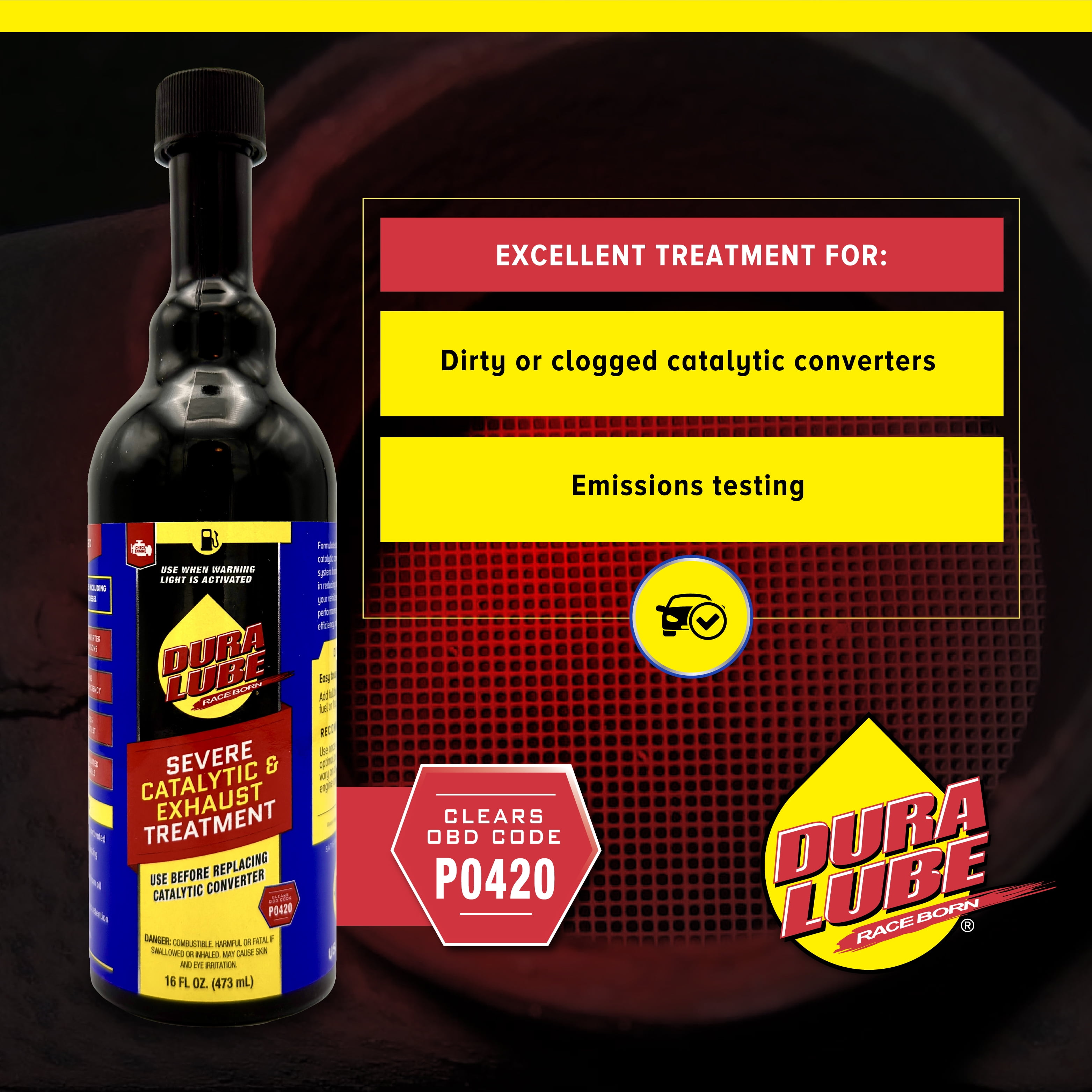 Dura Lube Catalytic & Exhaust System Treatment Emissions Additive Converter Cleaner (16 fl oz) ftgy3