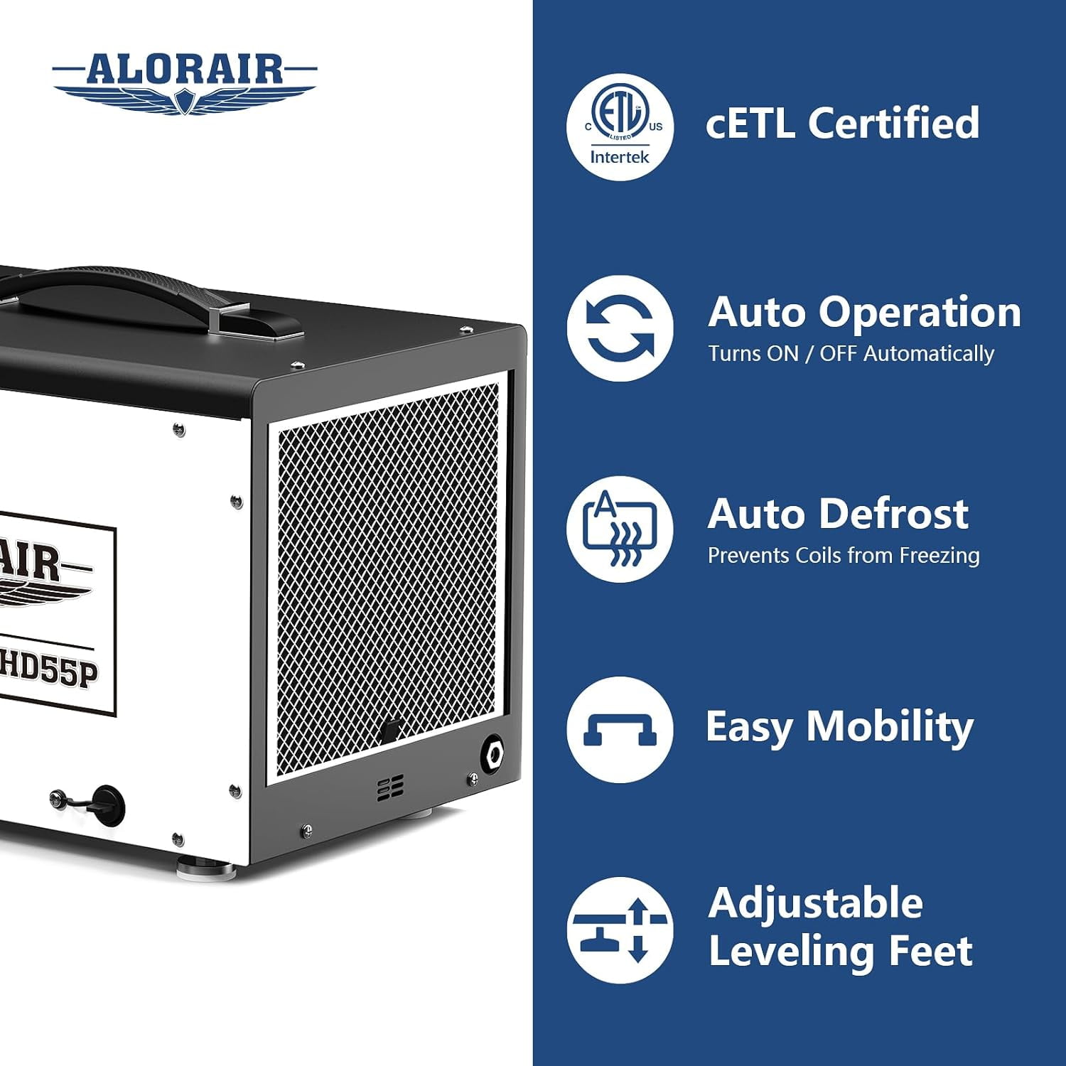 AlorAir Crawl Space Dehumidifier, 120 PPD Commercial Basement Dehumidifier with Pump and Drain Hose (White, 17.64 x 11.69 x 11.85 in) ev0bq