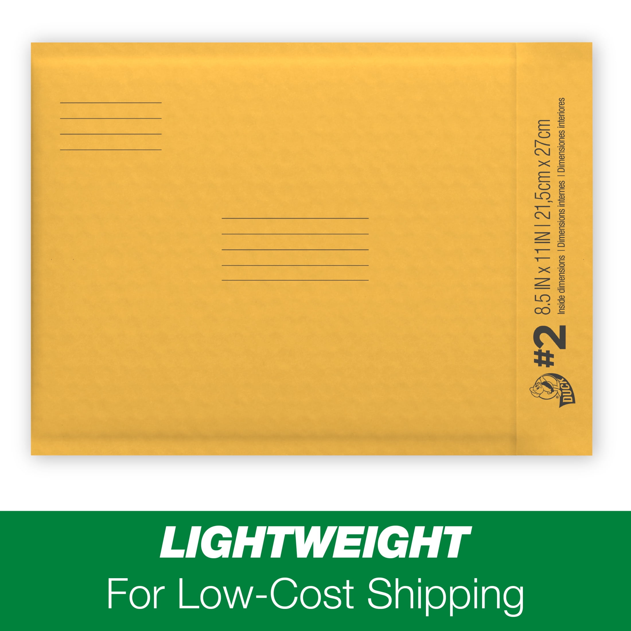 Duck Self-Seal Kraft Bubble Mailers, Padded Shipping Envelopes for Secure Mailing (Yellow, 8.5 in x 11 in, 12 Pack) a8ara