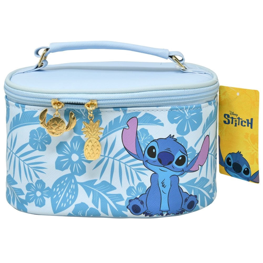 Disney Stitch Cosmetics Vanity Pouch Bag (Blue, 9 in x 6 in x 5 in) 4dppo