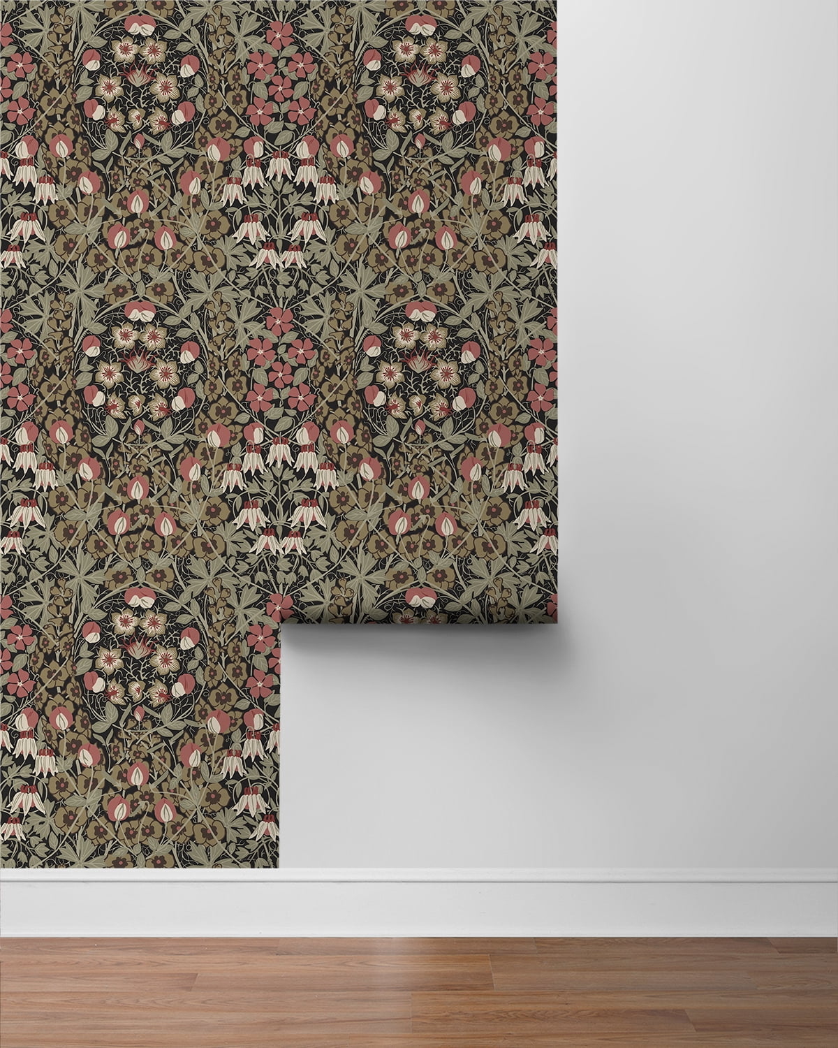 NextWall Tulip Garden Peel and Stick Wallpaper (Red, 20.5 in x 18 ft) l7qxy