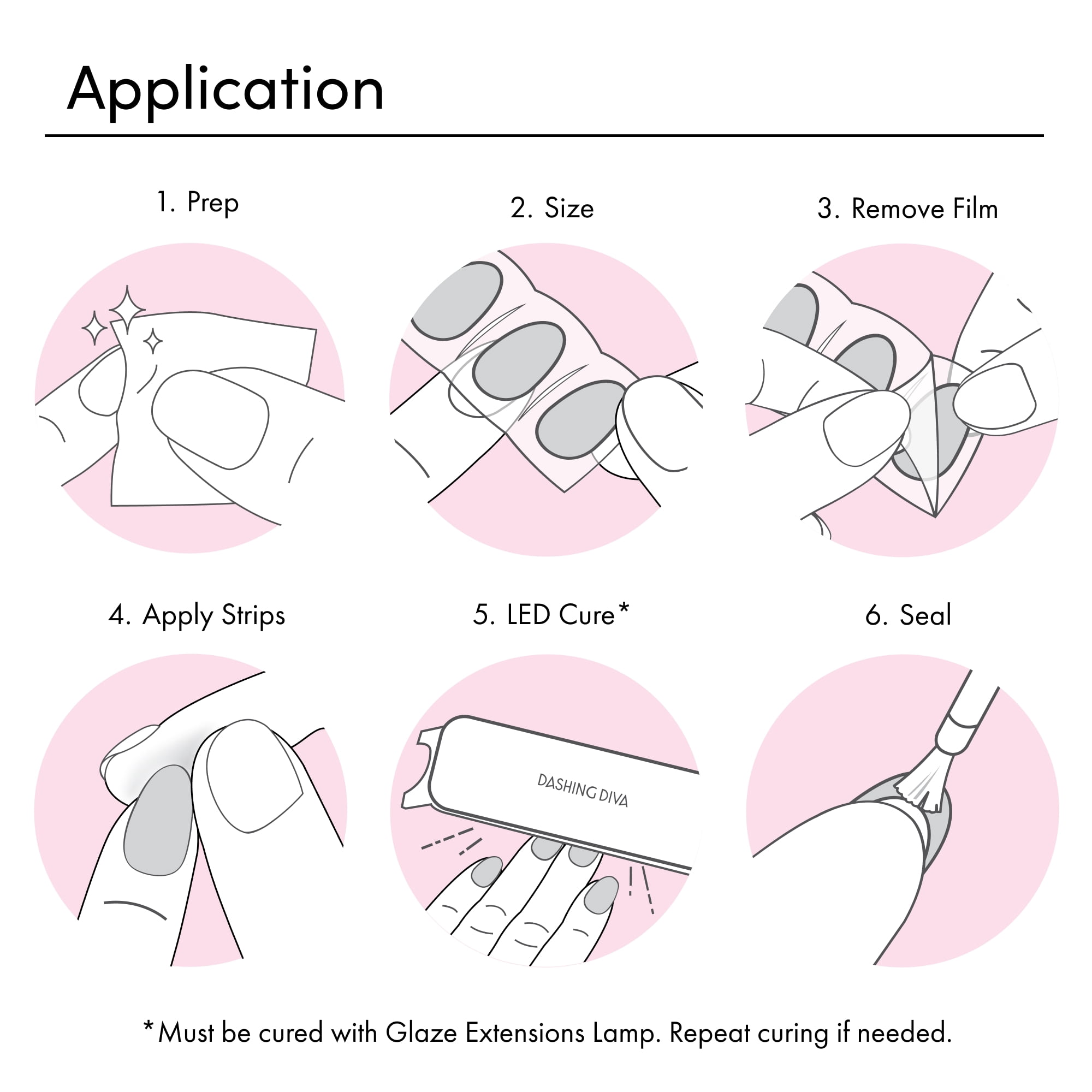 Dashing Diva GLAZE Extensions Semi-Cured Gel Nail Strips (Old School, Short Squoval, 30 Count) njc92