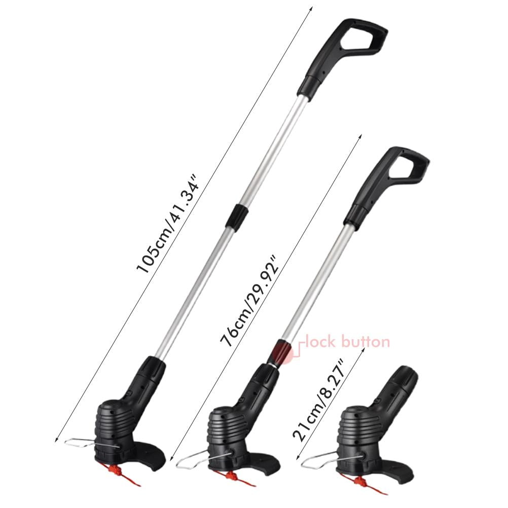 Tzilke Cordless Lawn Trimmer and Grass Edger for Garden Weed Control (Black, 18000 RPM) pspyo