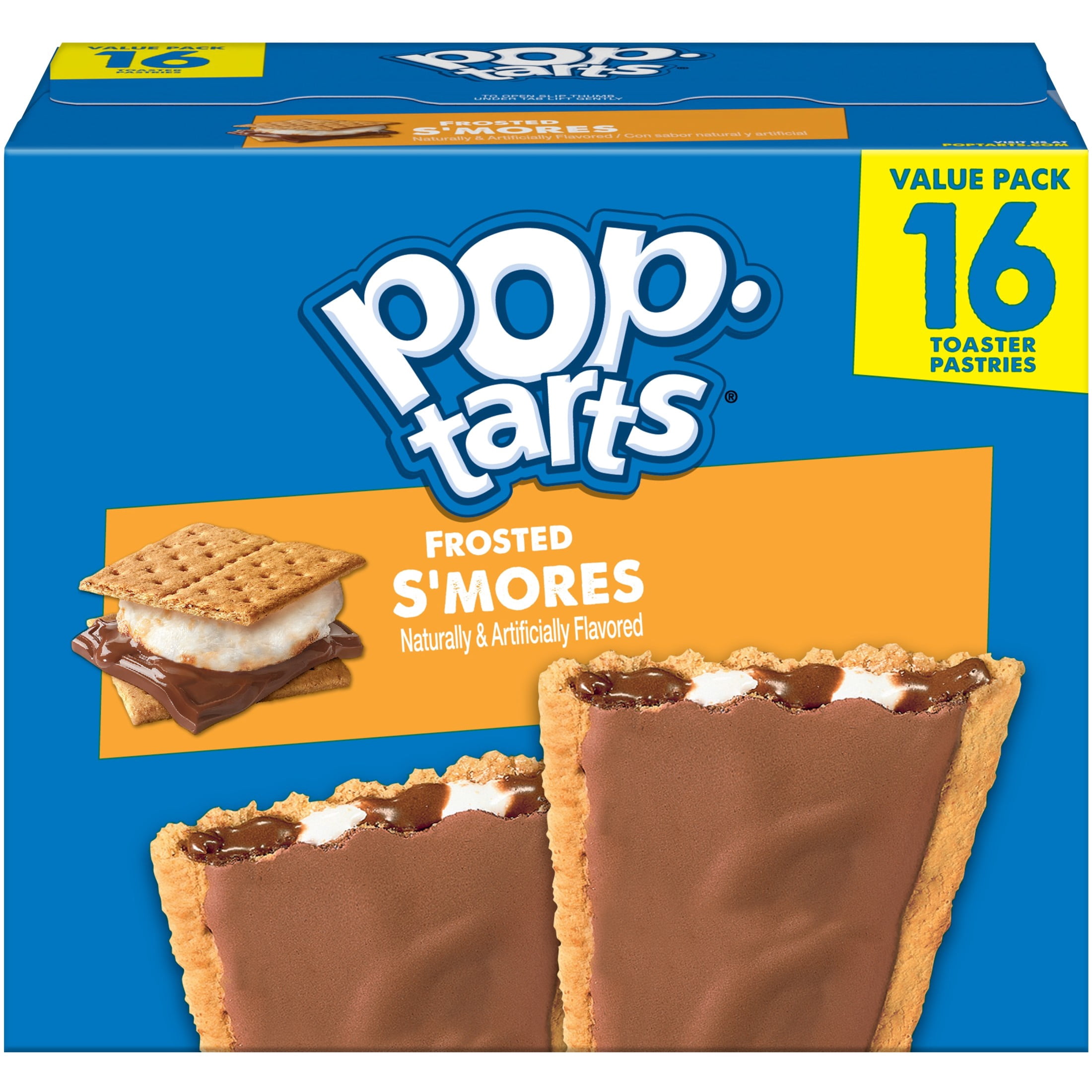 Pop-Tarts Frosted S'mores Toaster Pastries, Breakfast & Snack Food (16 Count, 27 oz) 1gt71