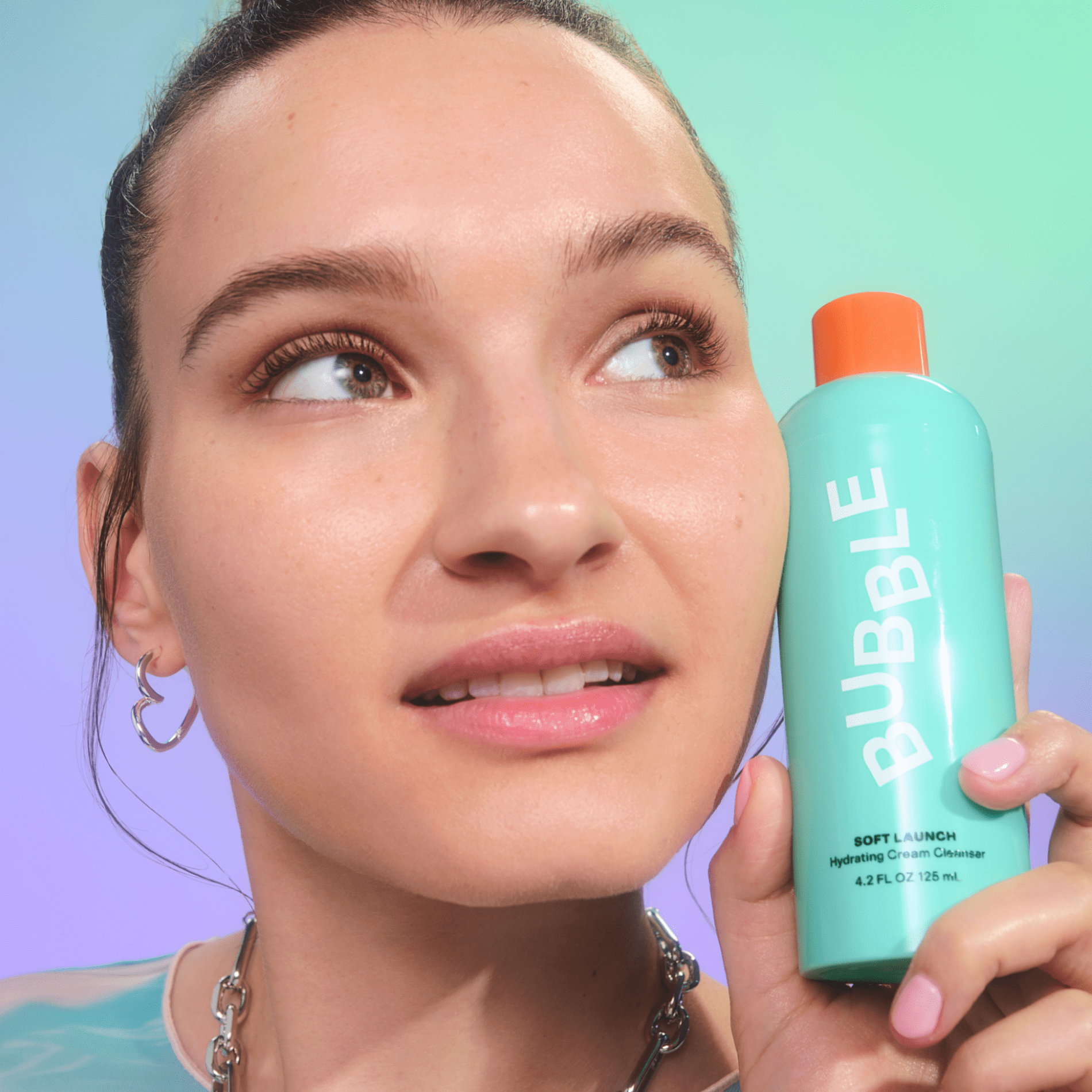 Bubble Skincare Soft Launch Cream Cleanser, Hydrating Face Wash for All Skin Types (4.2 fl oz) mdr3y